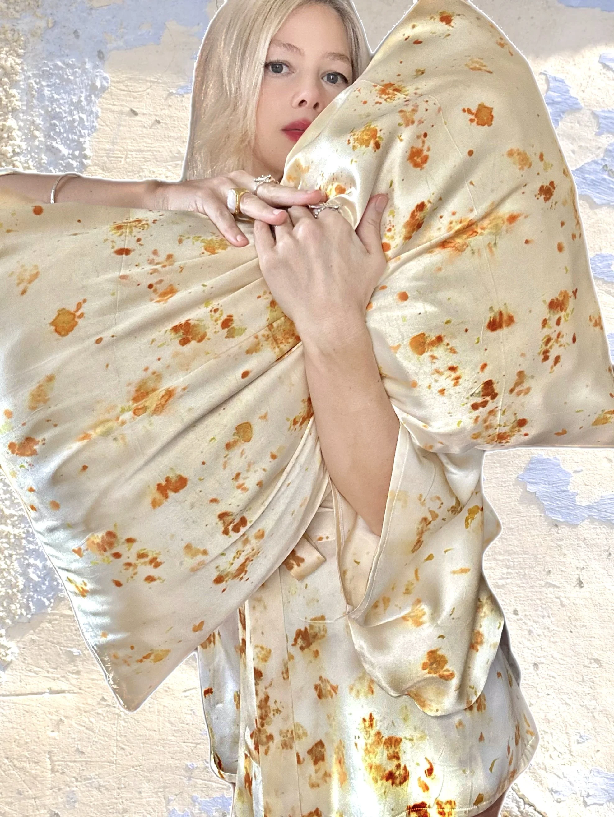 Plant Dyed Silk Pillowcase: Flor Aurea