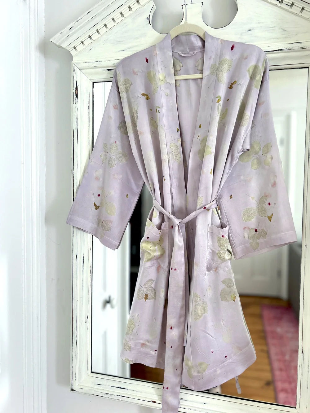 Washed silk robe, naturally dyed — FLORA OBSCURA
