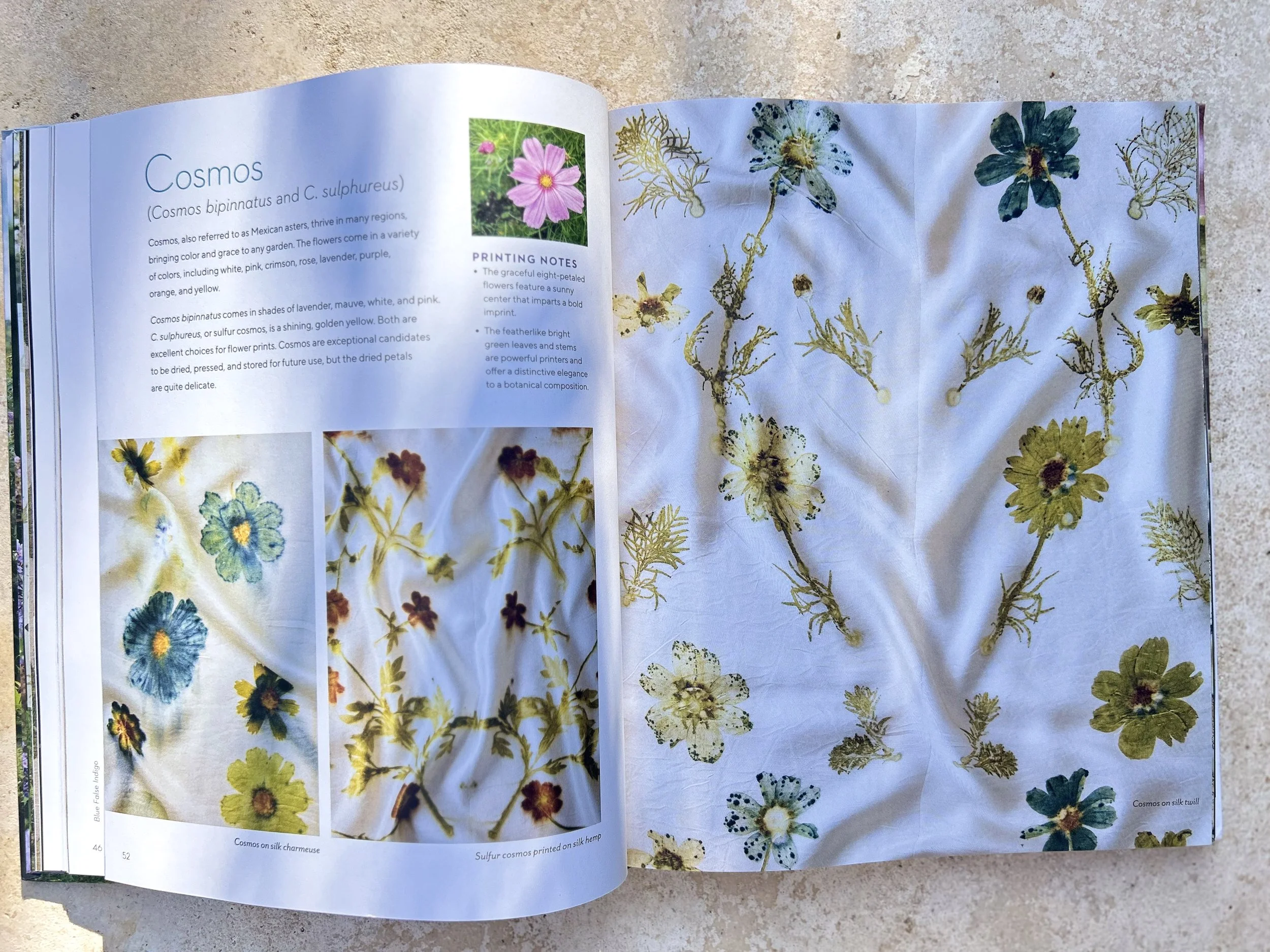 botanical printing book cosmos on silk fabric eco print guide