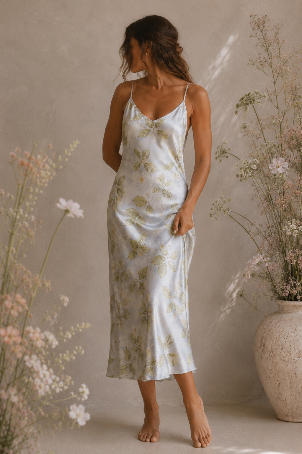 Flora Obscura Signature Silk Slip Dress