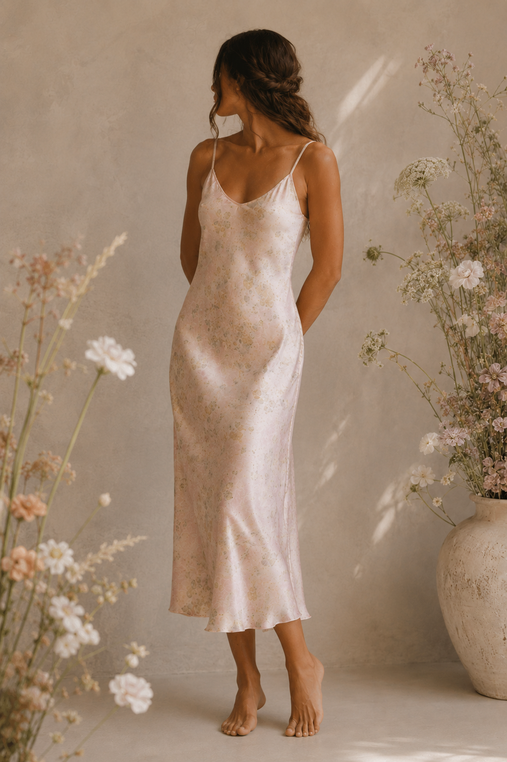Flora Obscura Signature Silk Slip Dress