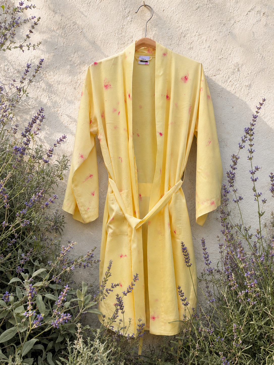 Naturally dyed silk robe