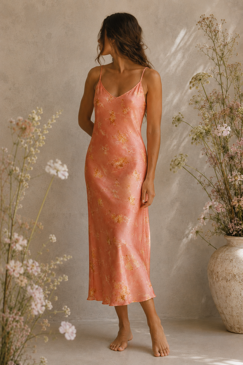 Flora Obscura Signature Silk Slip Dress