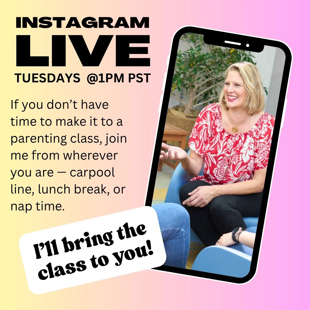 You might not have time to make it to a parenting class&hellip;
but I can bring the class to you!

Join me live every Tuesday at 1 PM &mdash; right here on Instagram.

If you&rsquo;re looking for support around a specific parenting struggle, want to 