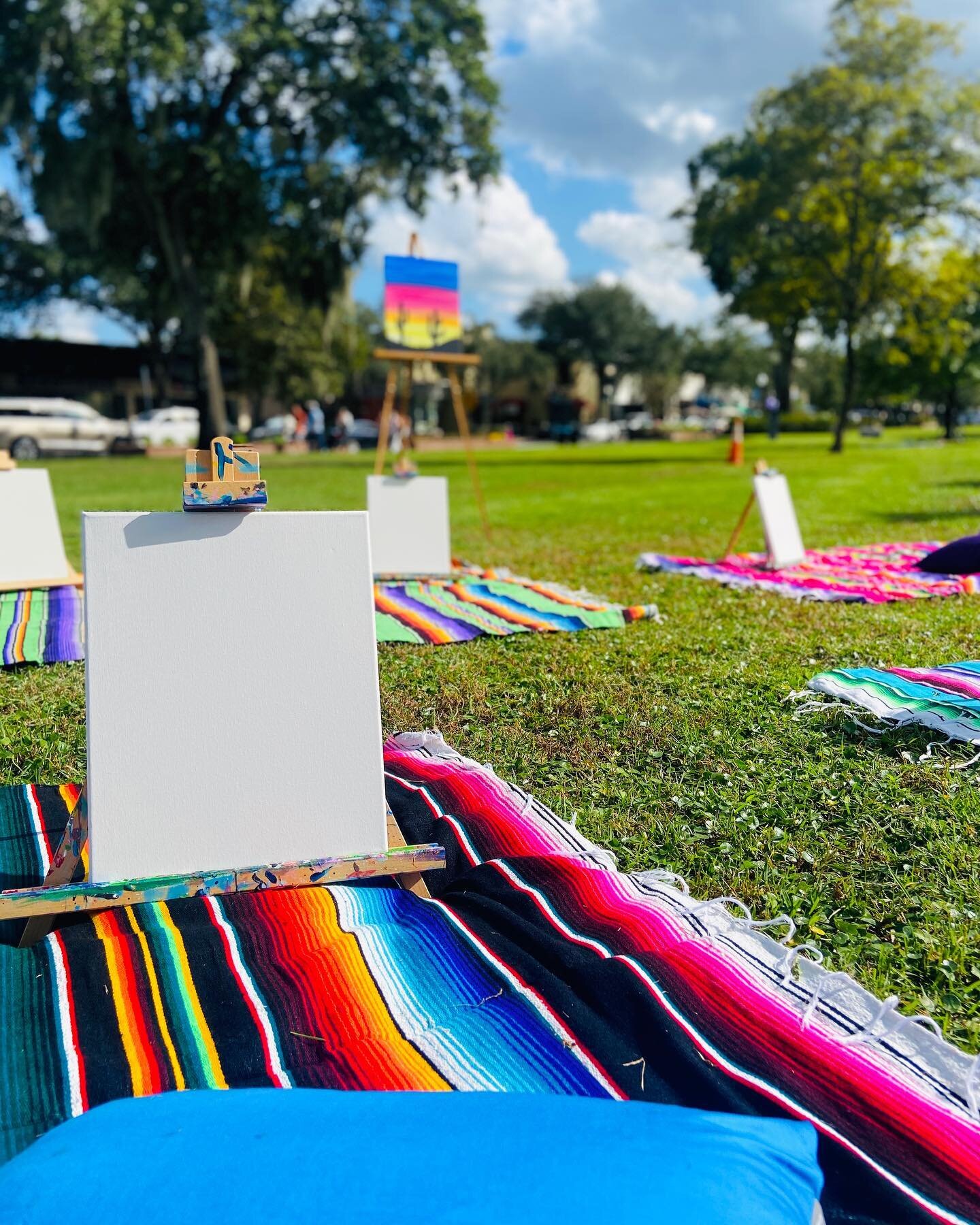 PAINT IN THE PARK IS BACK! October 20th at 5pm! Join us for a special fall painting session on the lawn in Central Park, right off of Park Avenue in Winter Park! We provide you with a large colorful picnic blanket and pillows, you just bring your pic