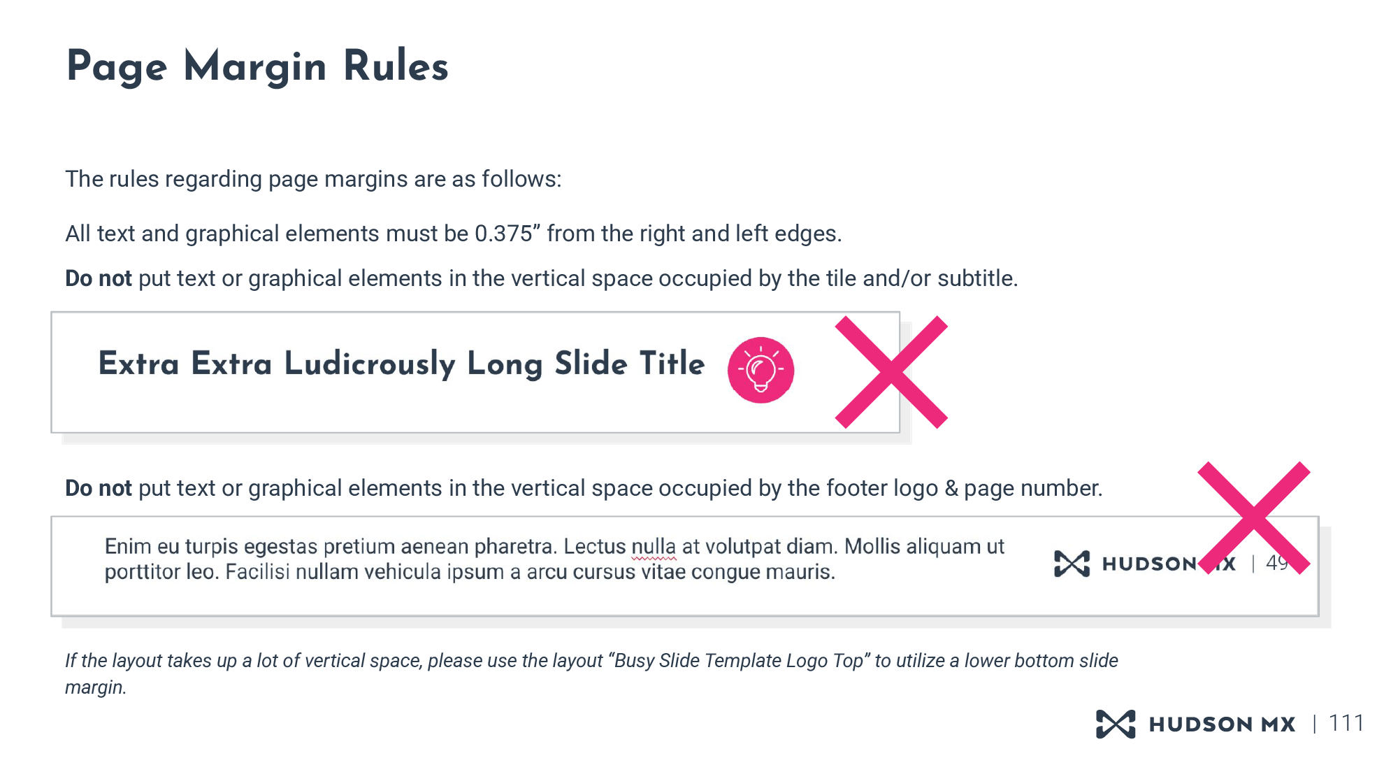 Page margin rule instructions.
