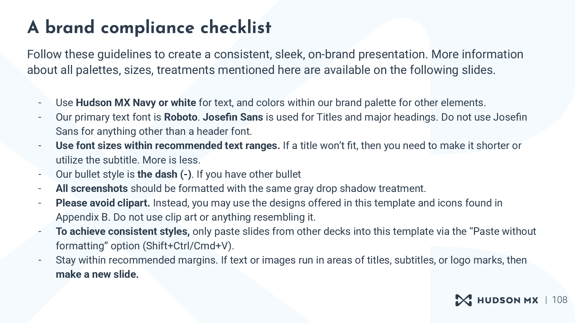Brand compliance checklist.