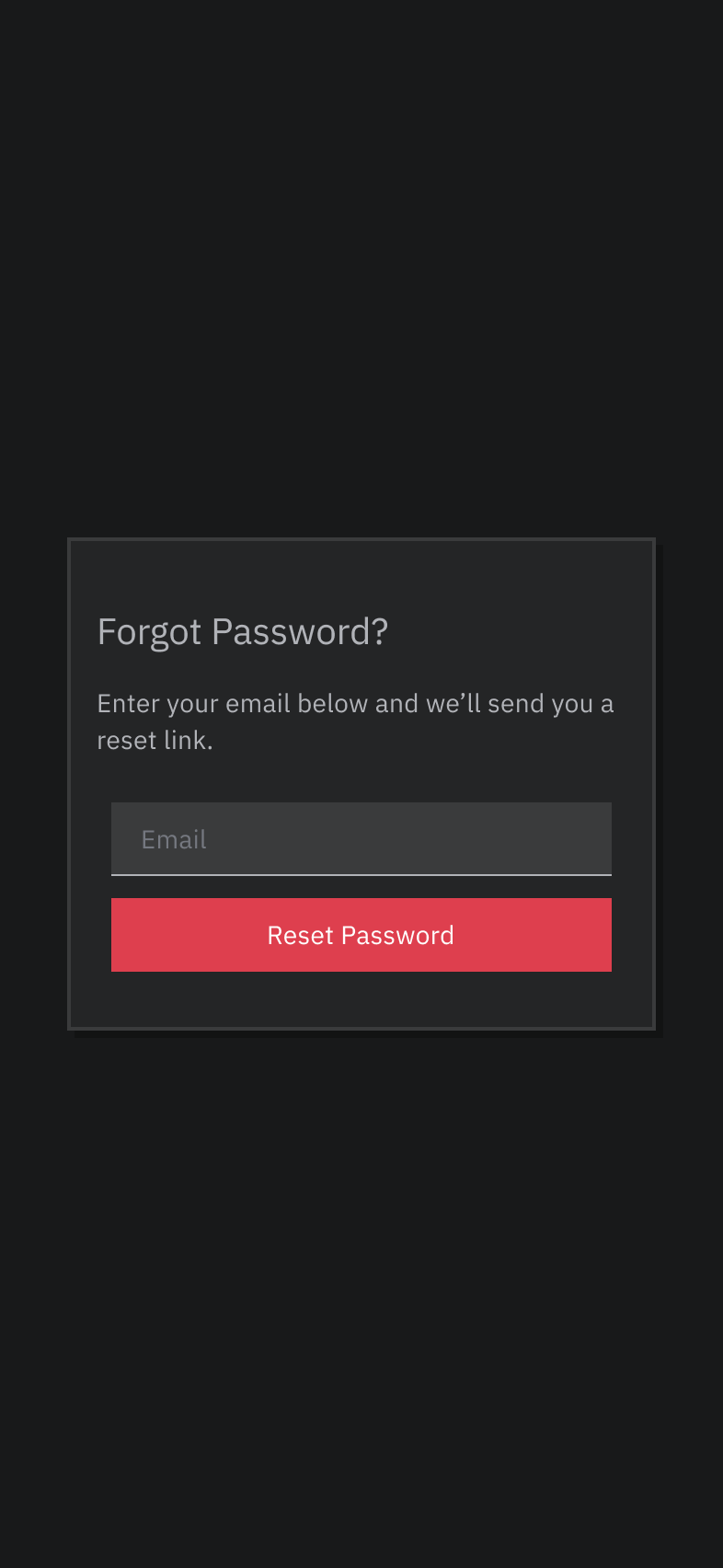 Forgot Password Prompt