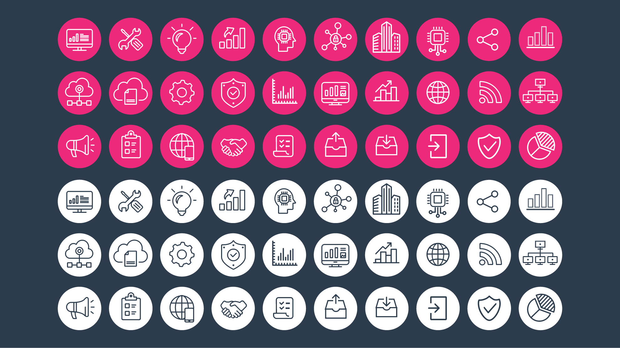 Basic icons, buttons format.