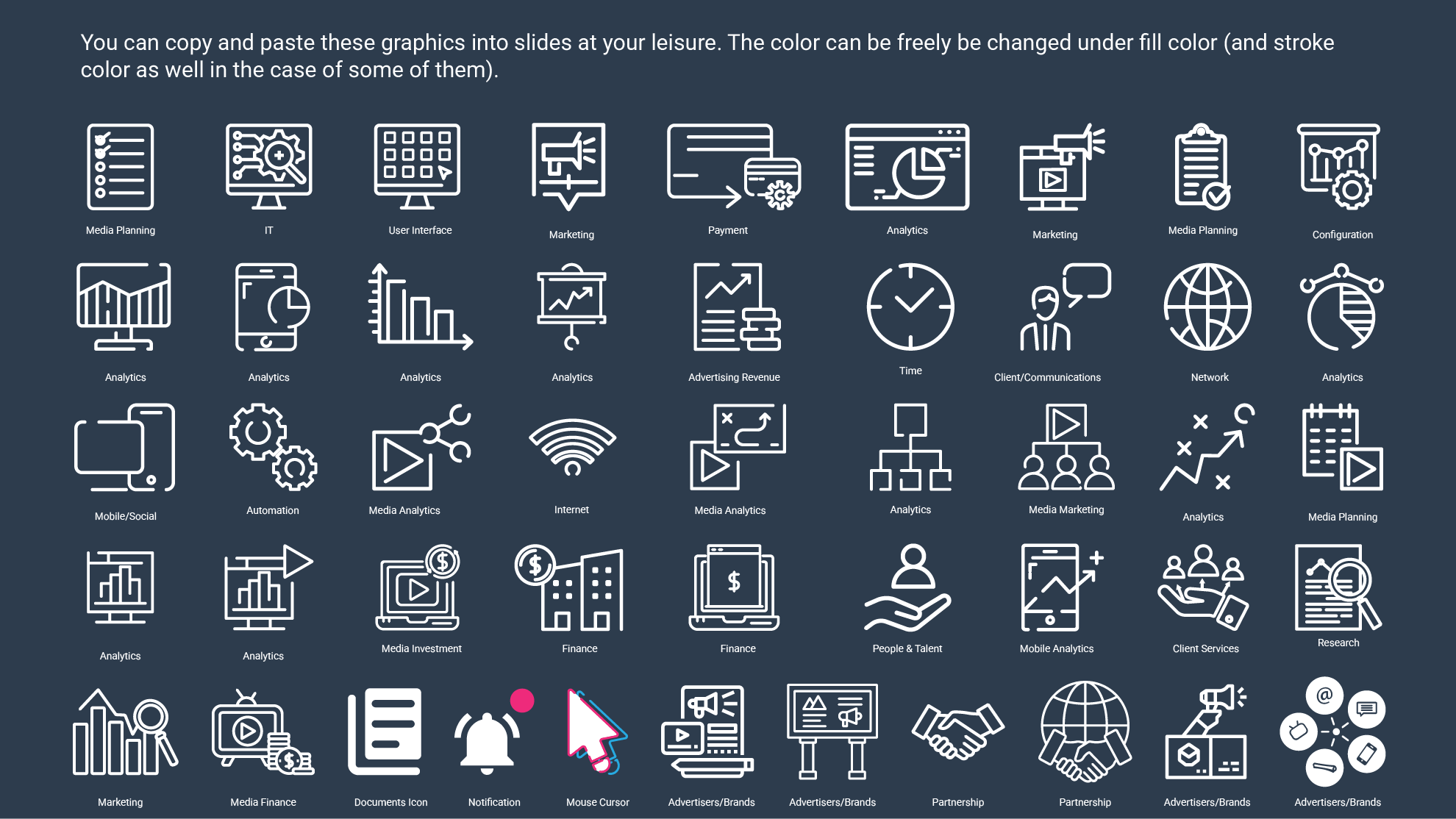 Basic icons, outlines.