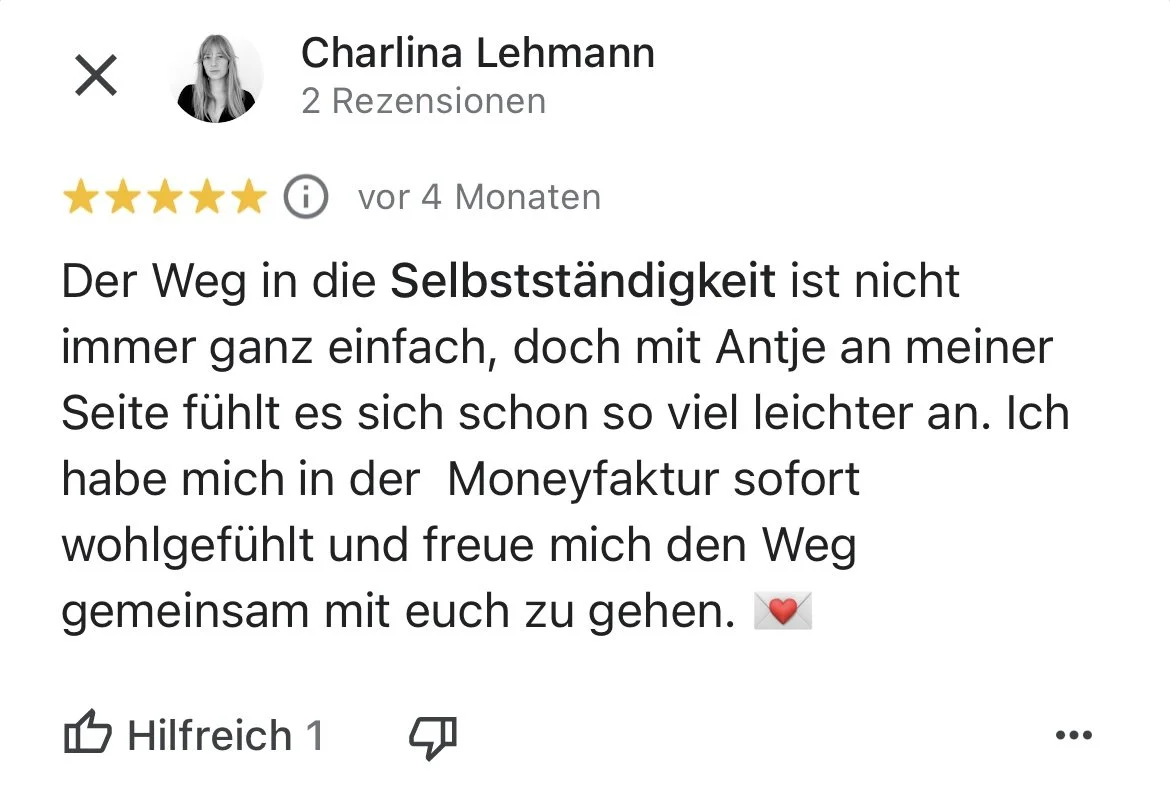 Google Rezenssion Moneyfaktur Hamburg