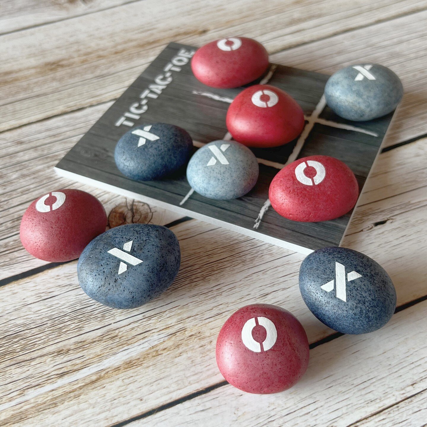 Kids love our hand painted stone Tic Tac Toe sets! We will have them for sale this Friday at the Rosseau Farmer&rsquo;s Market. See you there! #rosseaufarmersmarket #fridaysinrosseau #rosseau #muskoka