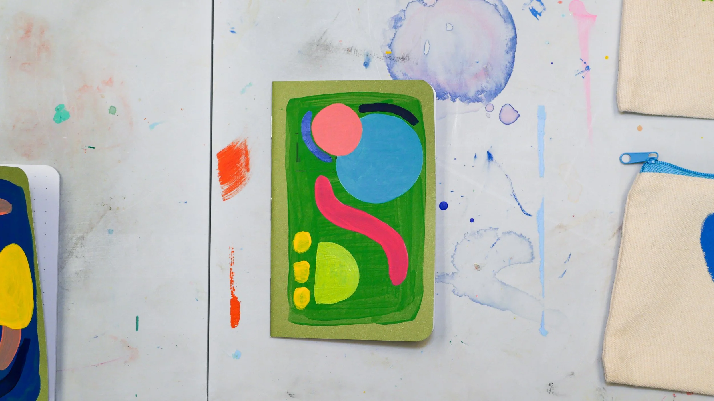 Hand painted Field Notebook - Green