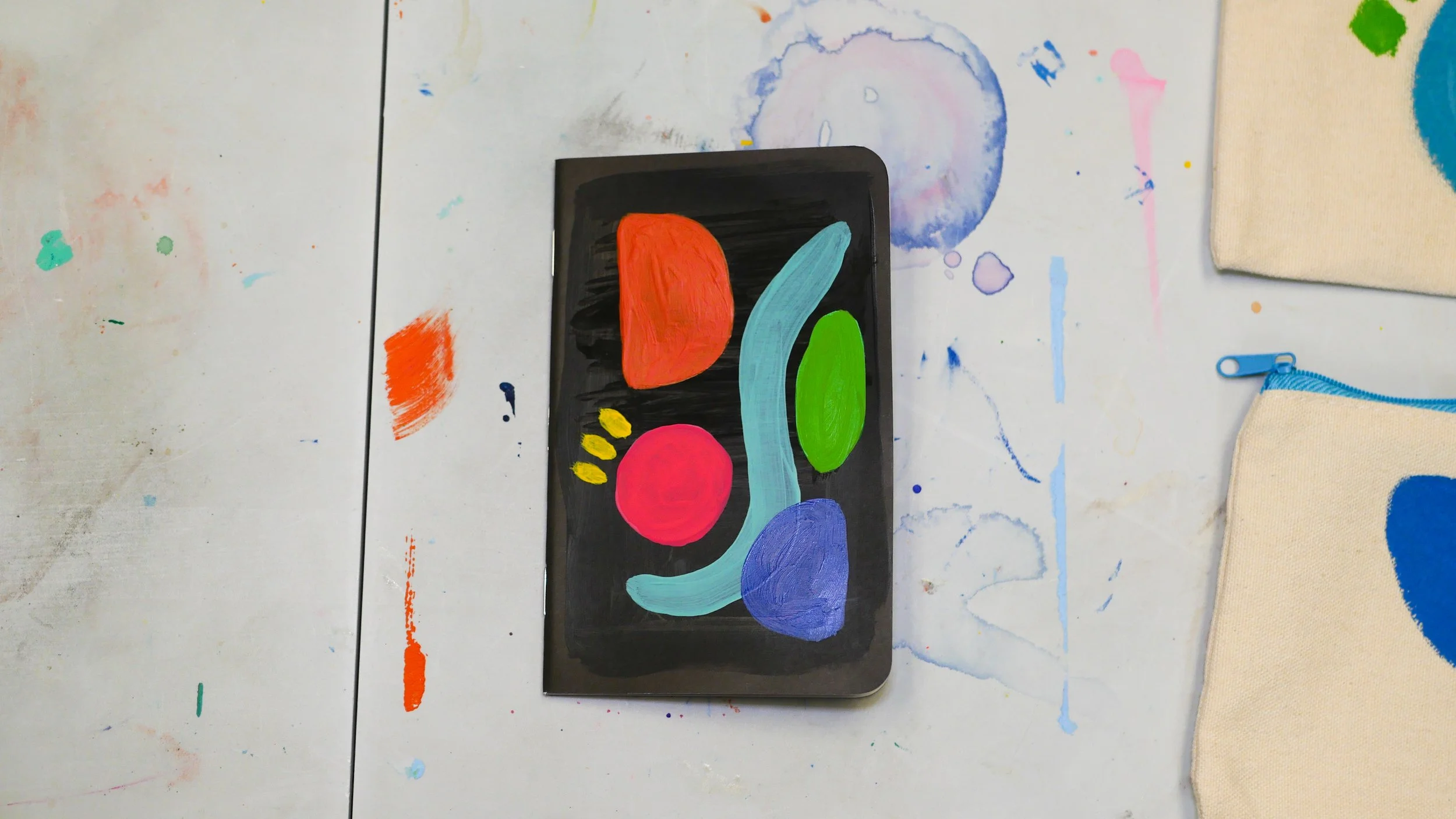 Hand painted Field Notebook - Black