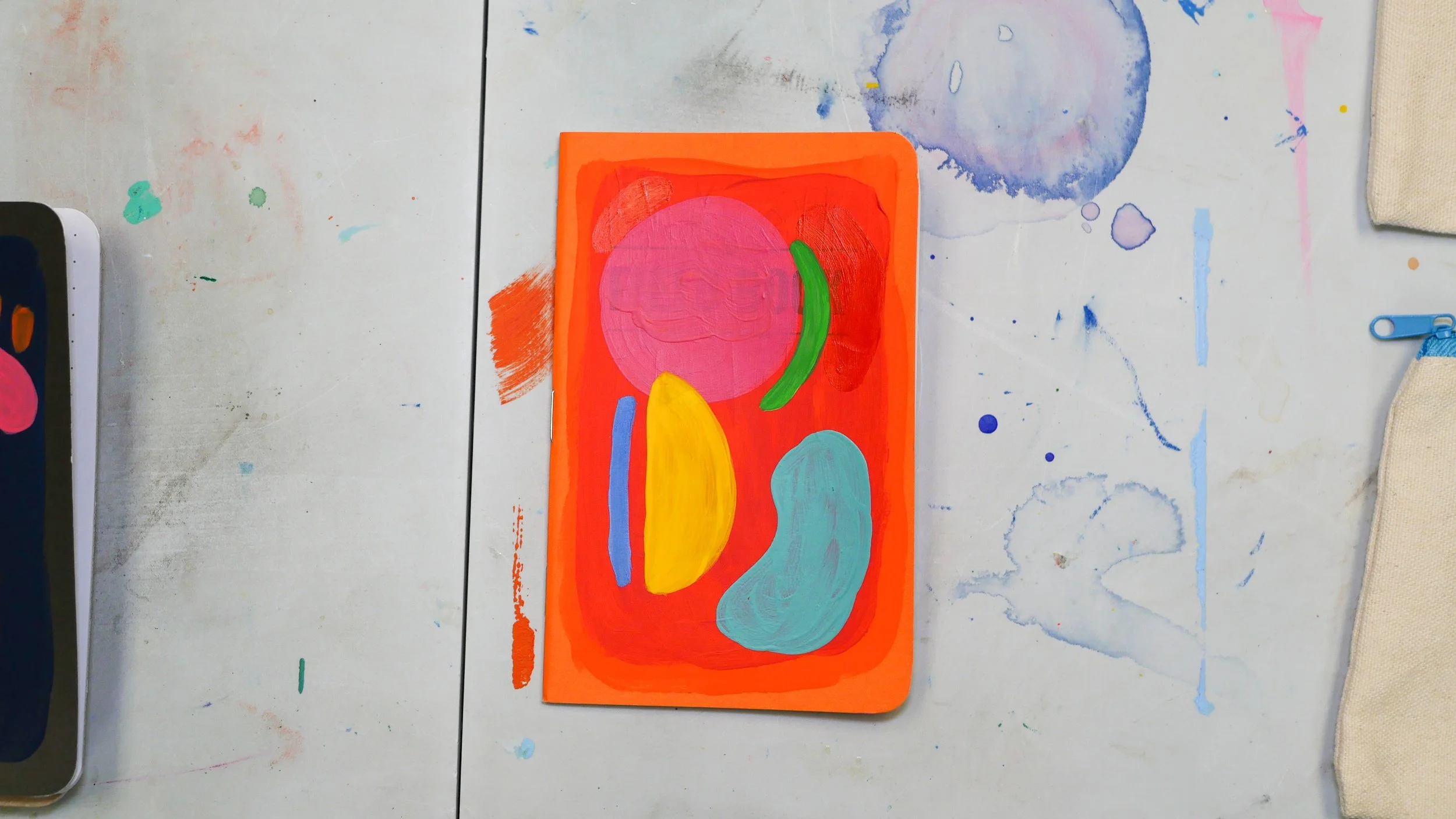 Hand painted Field Notebook - Orange