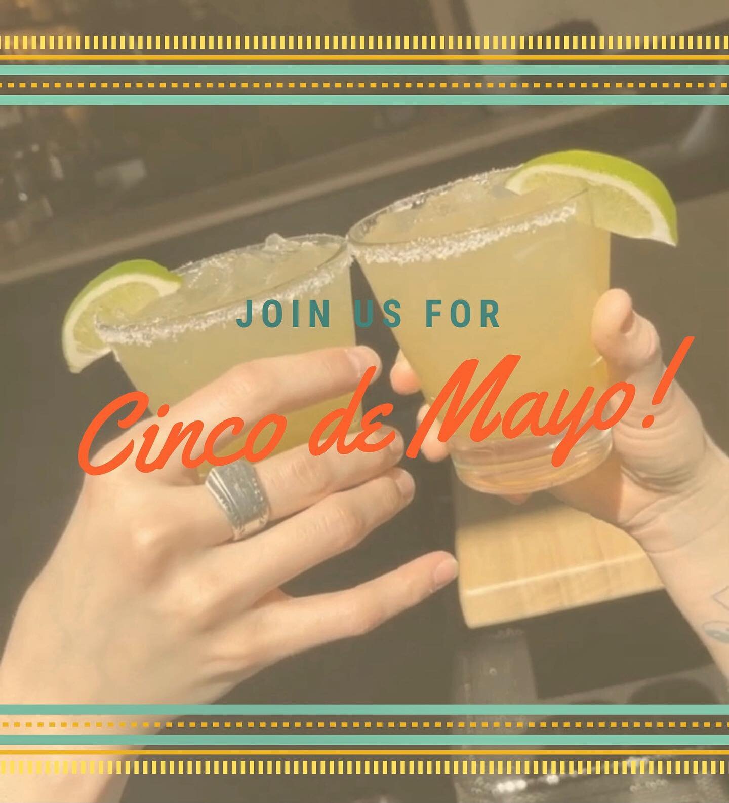 Cinco de Mayo is tomorrow friends! Get your reservations in now &amp; join us for margaritas 🍹 
Happy hour from 3-5!