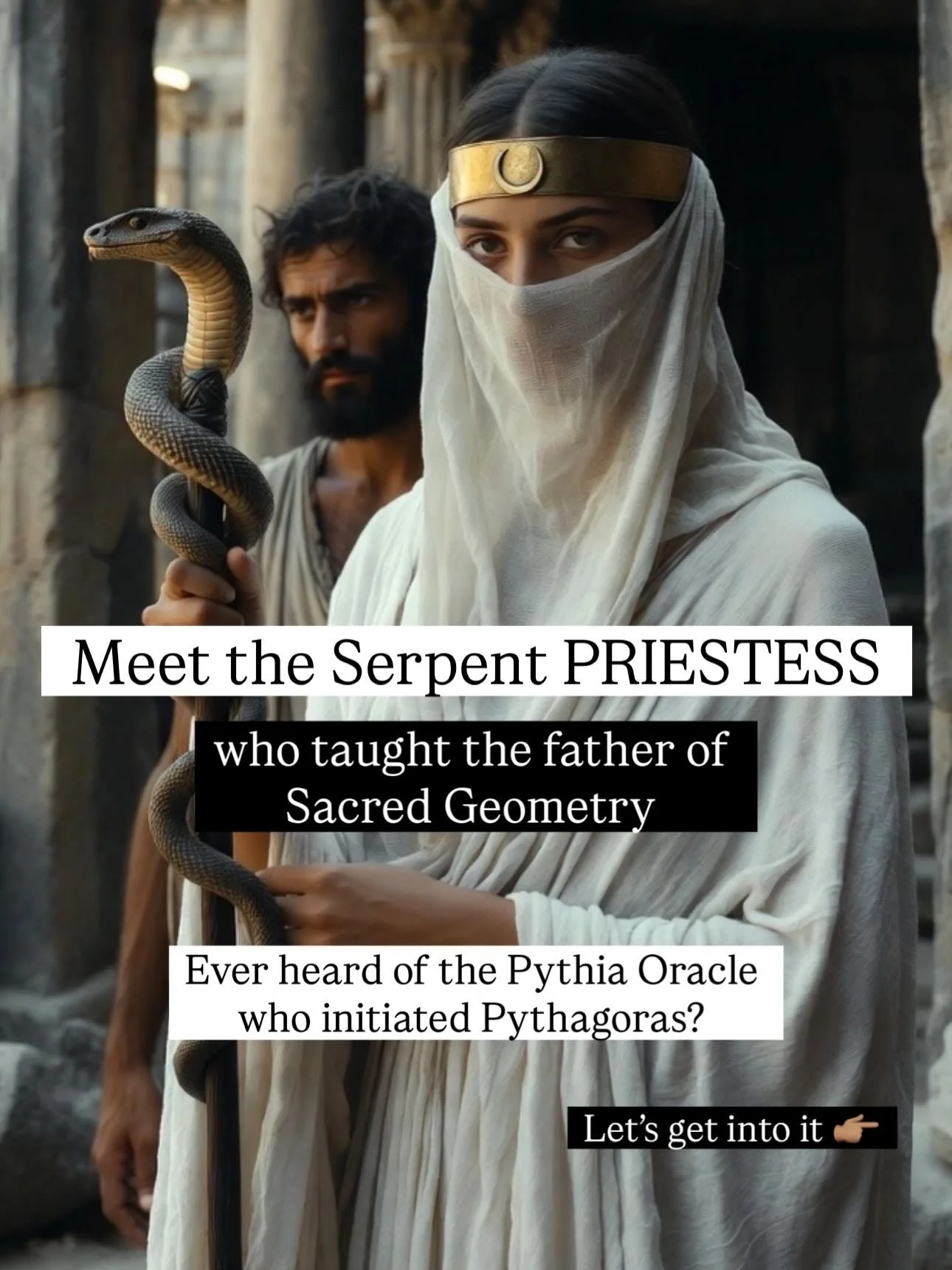 A hidden truth revealed : the father of sacred geometry was initiated by a Serpent Oracle Priestess of Delphi 🐉

Themis or Themistoclea was one of the founding Pythia Oracles at Delphi temple in ancient Hellenic times. She and the order of priestess
