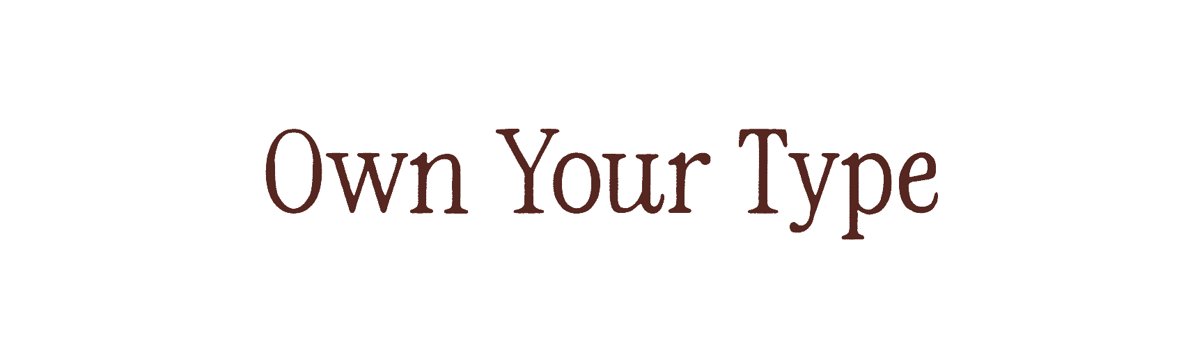 Own Your Type™ Logo flashing on screen in all of Meg Burk Choi's font styles