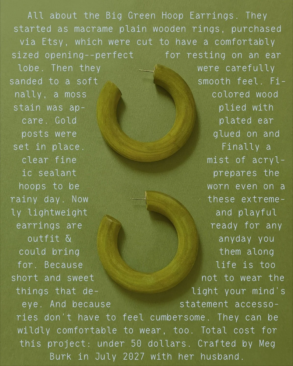 An easy DIY idea for you 🟢 BIG GREEN HOOP EARRINGS