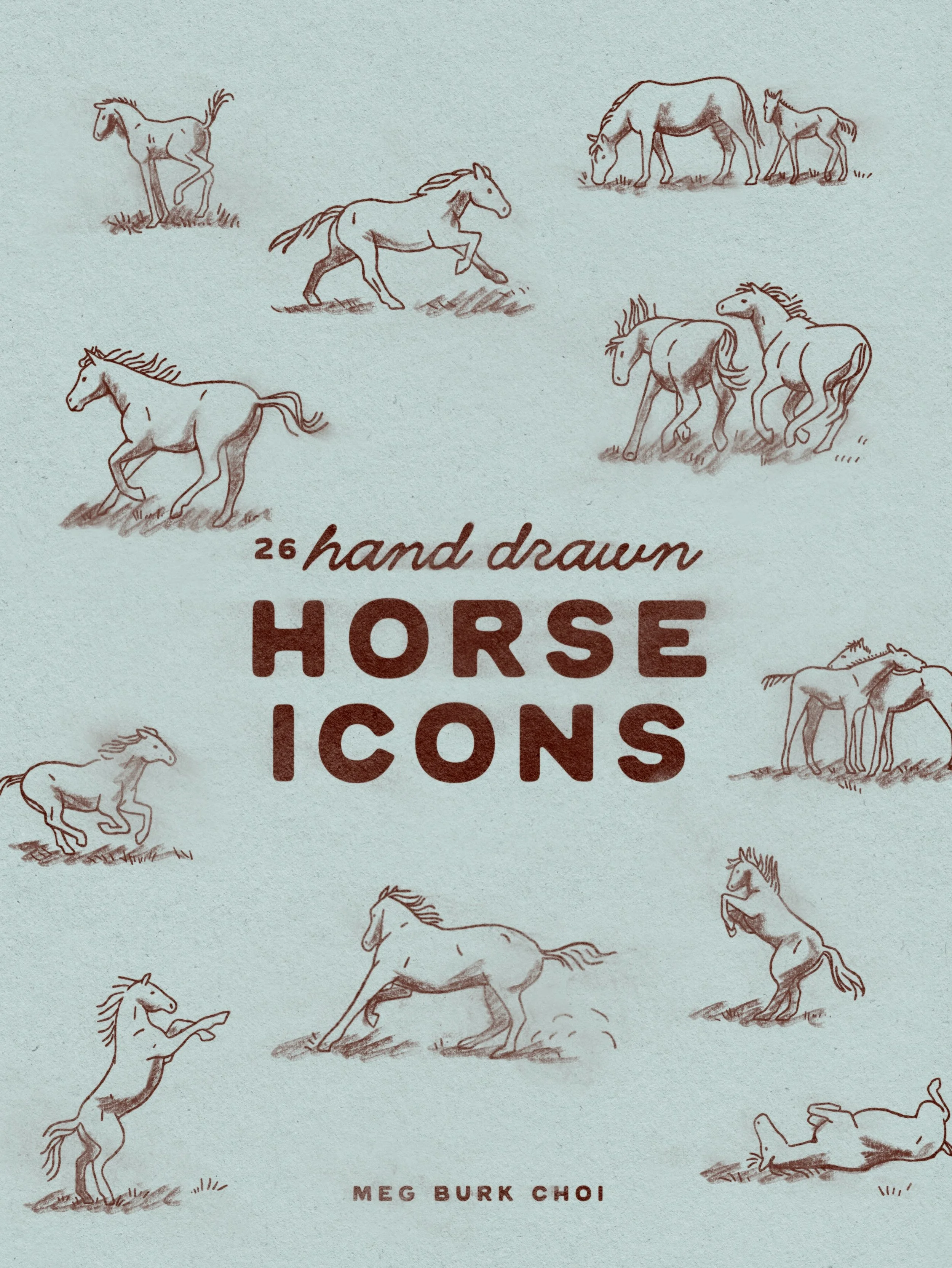 New horse icons on my site and on @creativemarket 

Completely hand drawn, human made. 

Full commercial use available 

BE WILDLY INSPIRED
🌞
www.megburkchoi.com