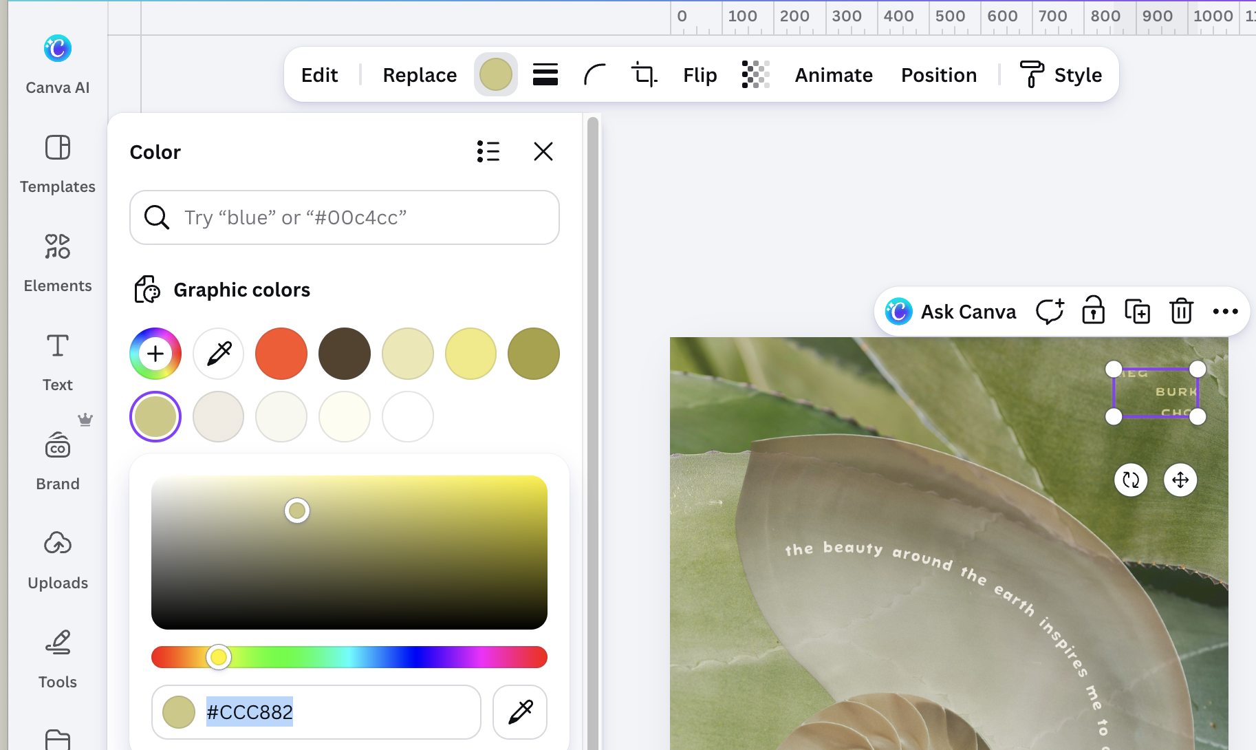 Changing the color of an SVG element in Canva