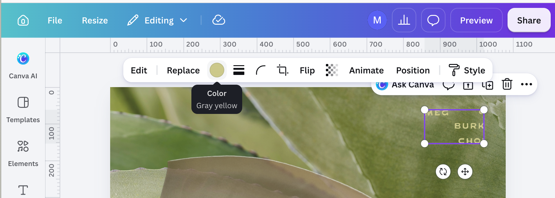 Selecting an SVG graphic within a Canva design