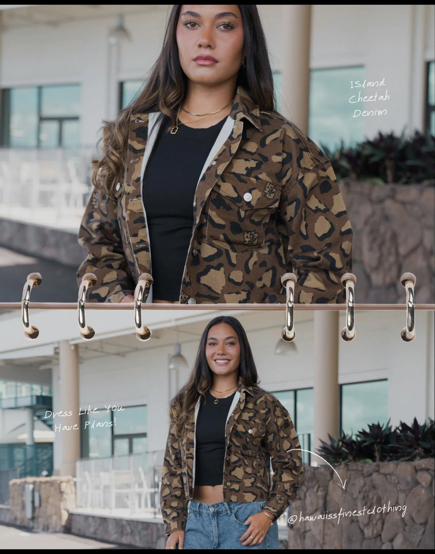Your New Outfit Obsession...⁠
⁠
Where all our cheetah ladies? Elevate your style with this Denim Jacket dropping TOMORROW! #HIFinest