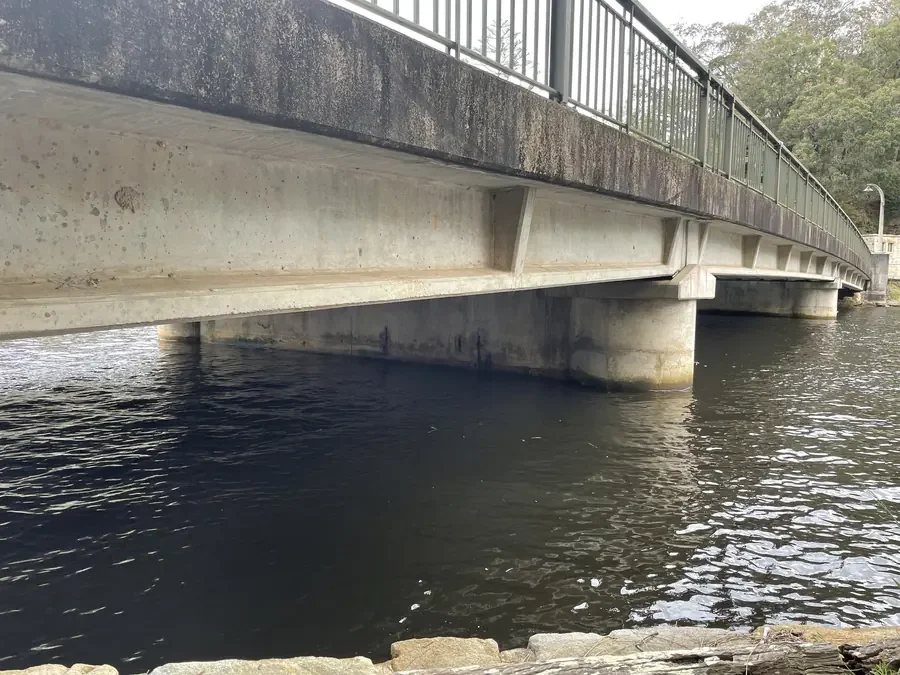 A bridge over a small river