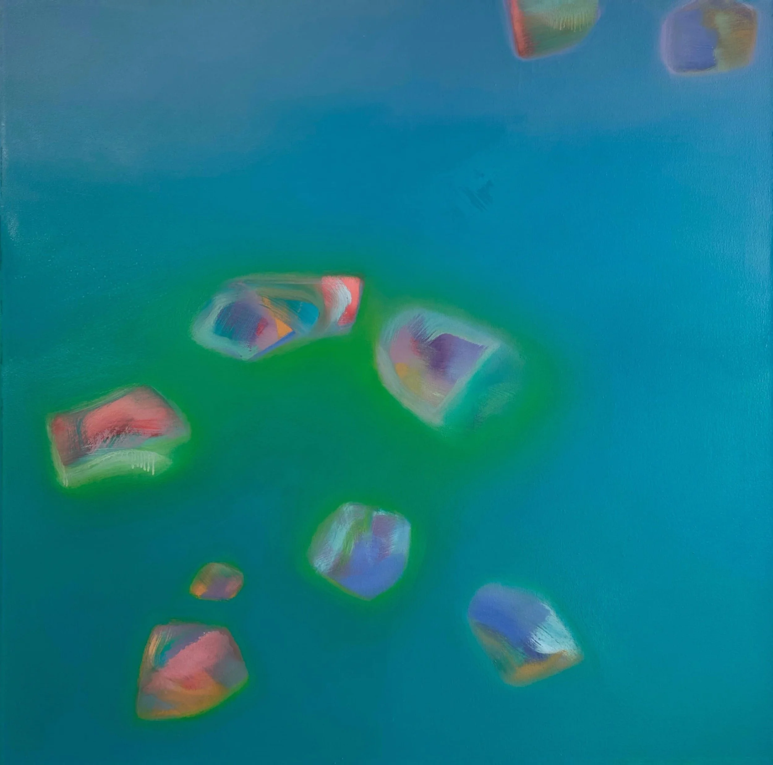 Blue with pieces