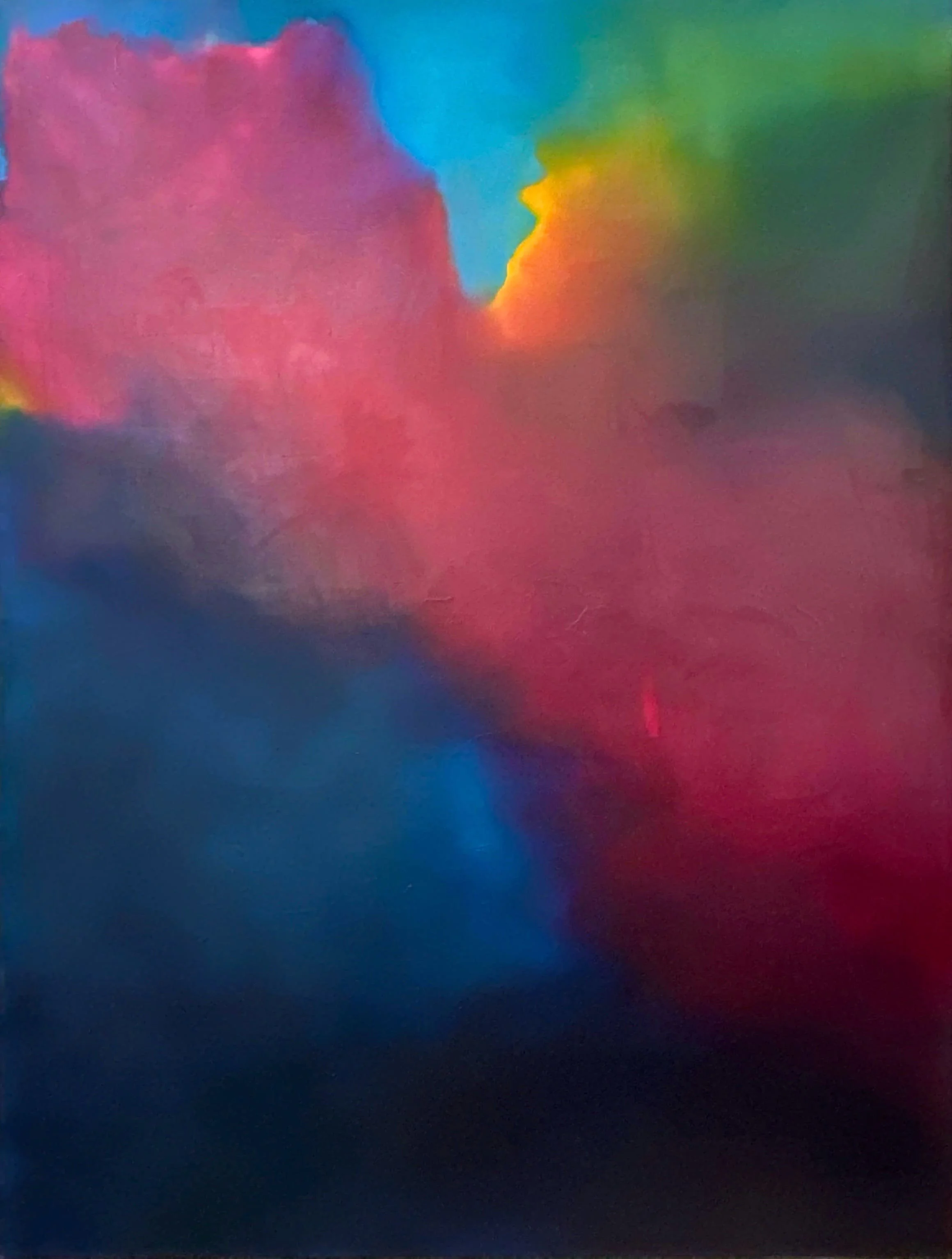 Farbbad Ausdrücken, 2016, 150x200 cm, Acryl und Öl auf Leinwand