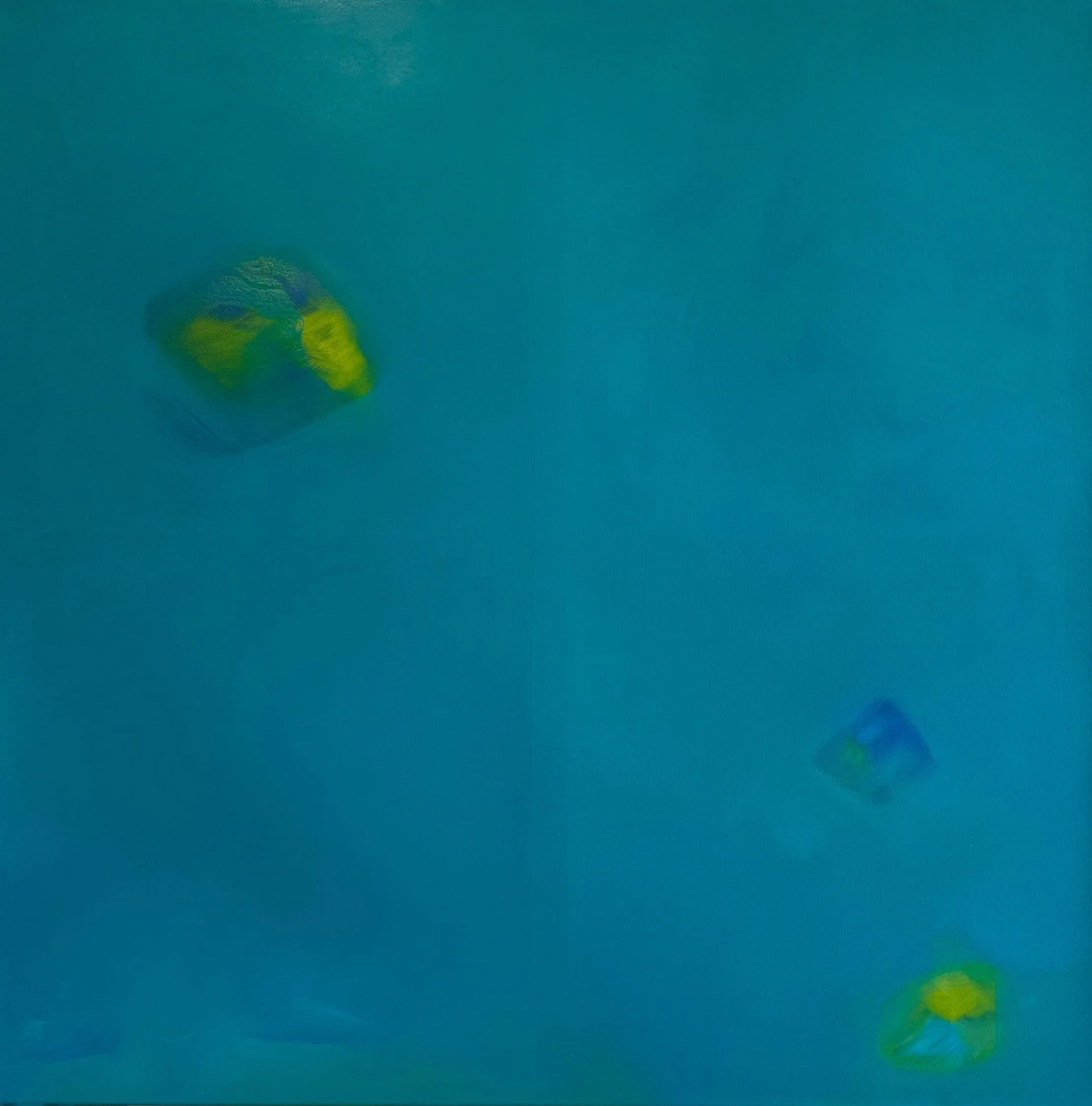 Blue with green pieces