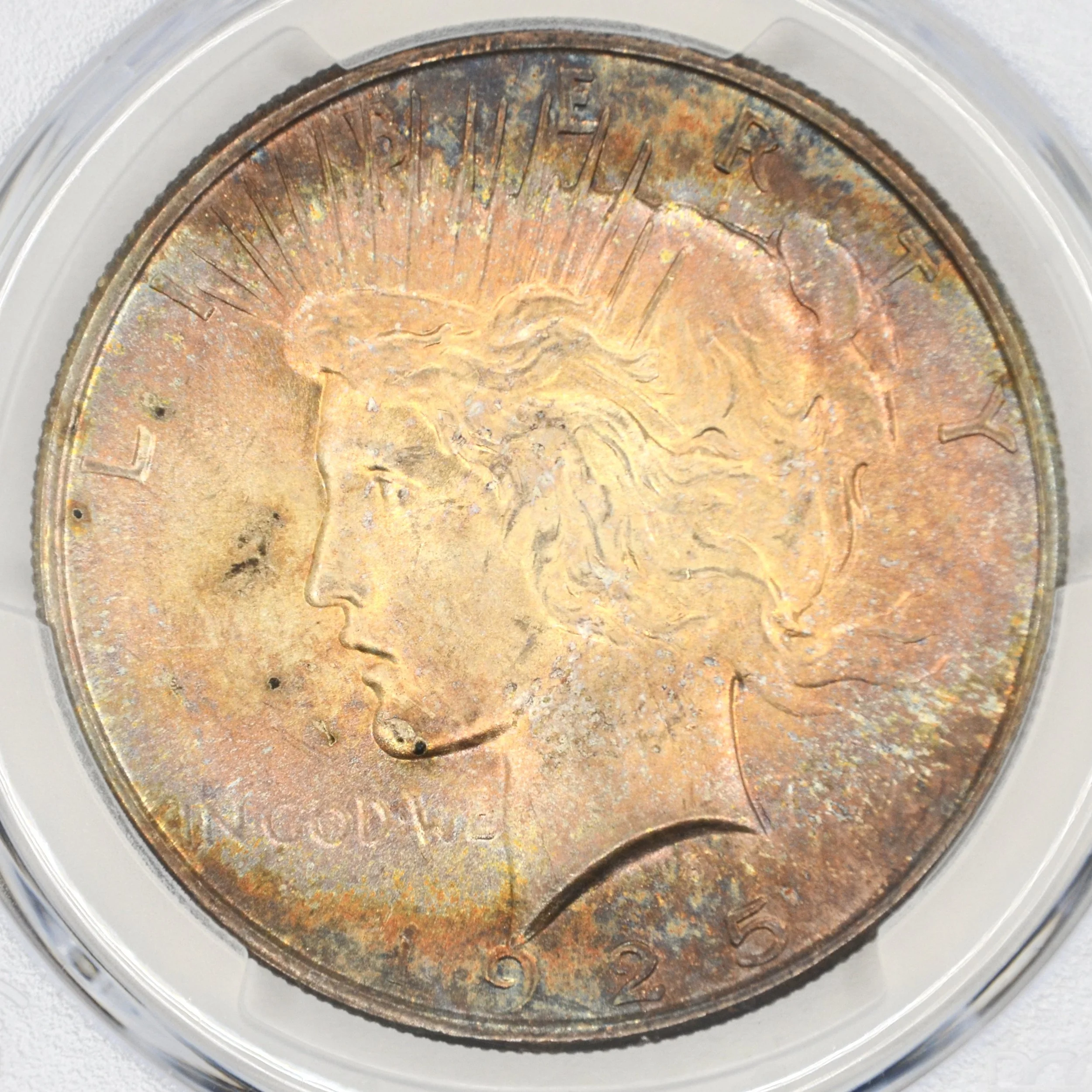1925 $1 Peace Dollar PCGS MS65 - Lovely Toning