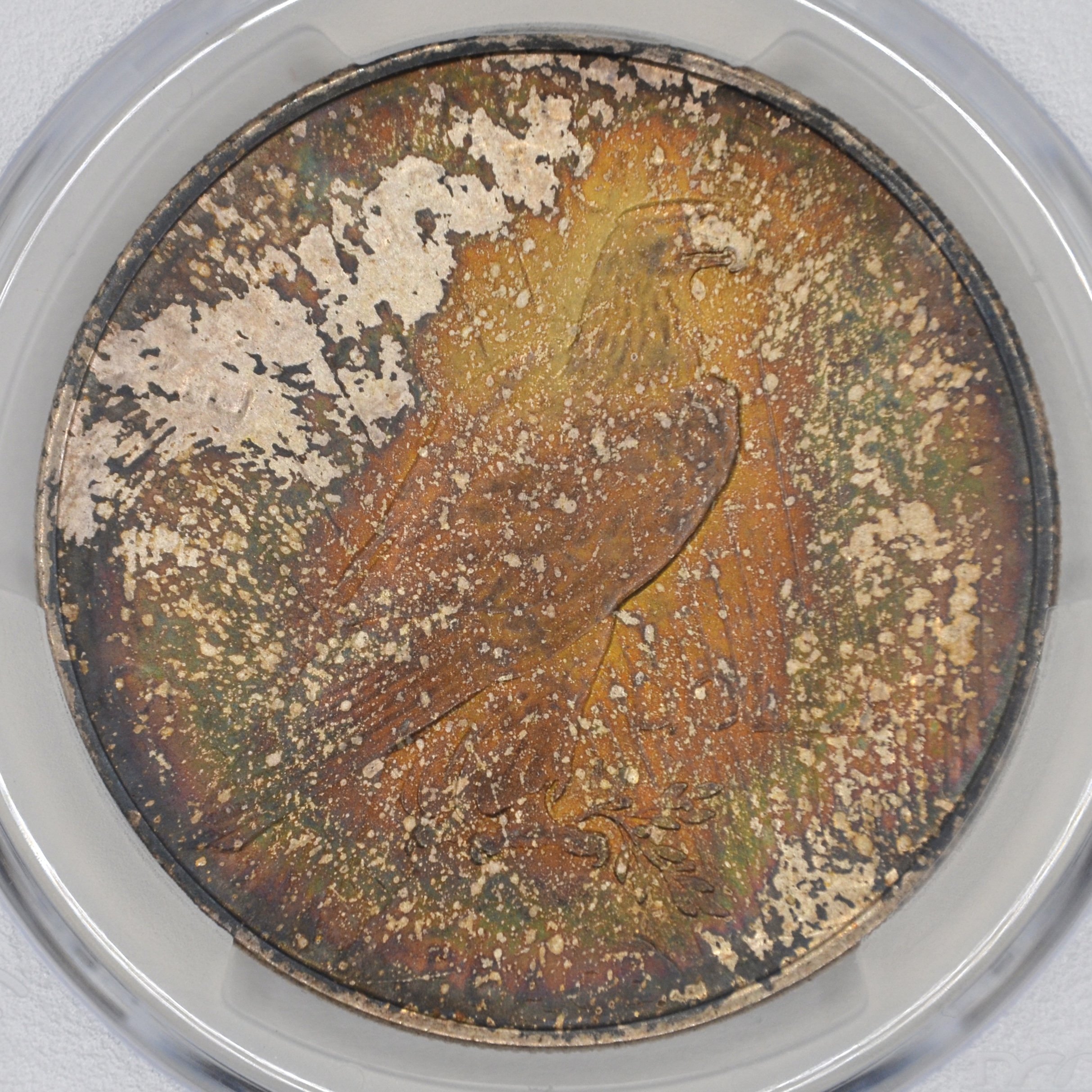 1922 $1 Peace Dollar PCGS MS65 - Beautiful Reverse Rainbow Toning