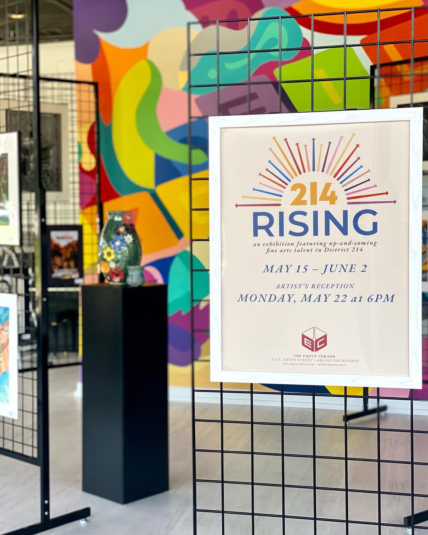 Join us on MONDAY, MAY 22nd from 6-8pm for an #artistsreception for our new exhibition &ldquo;214 Rising&rdquo; 🖤 &ldquo;214 Rising&rdquo; celebrates up-and-coming talent from fine arts underclassmen in District 214; the show features incredible dra