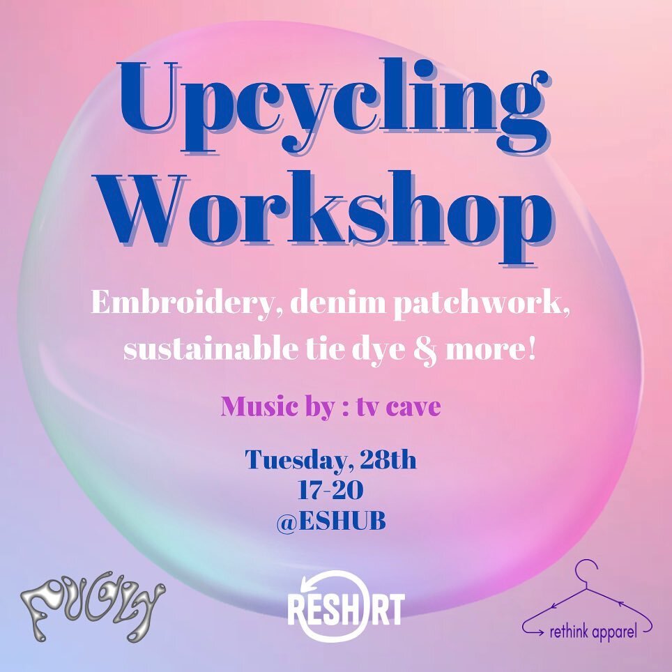 Come join us for a unique upcycling workshop in collaboration with @rethinkapparel and @reshirtrotterdam 🤍🤍🤍
accompanied by a live DJ set by @tv_cave 

Stay fugly and see you all there 🏹

Tickets: &euro;3 @erasmussustainabilityhub members &amp; F