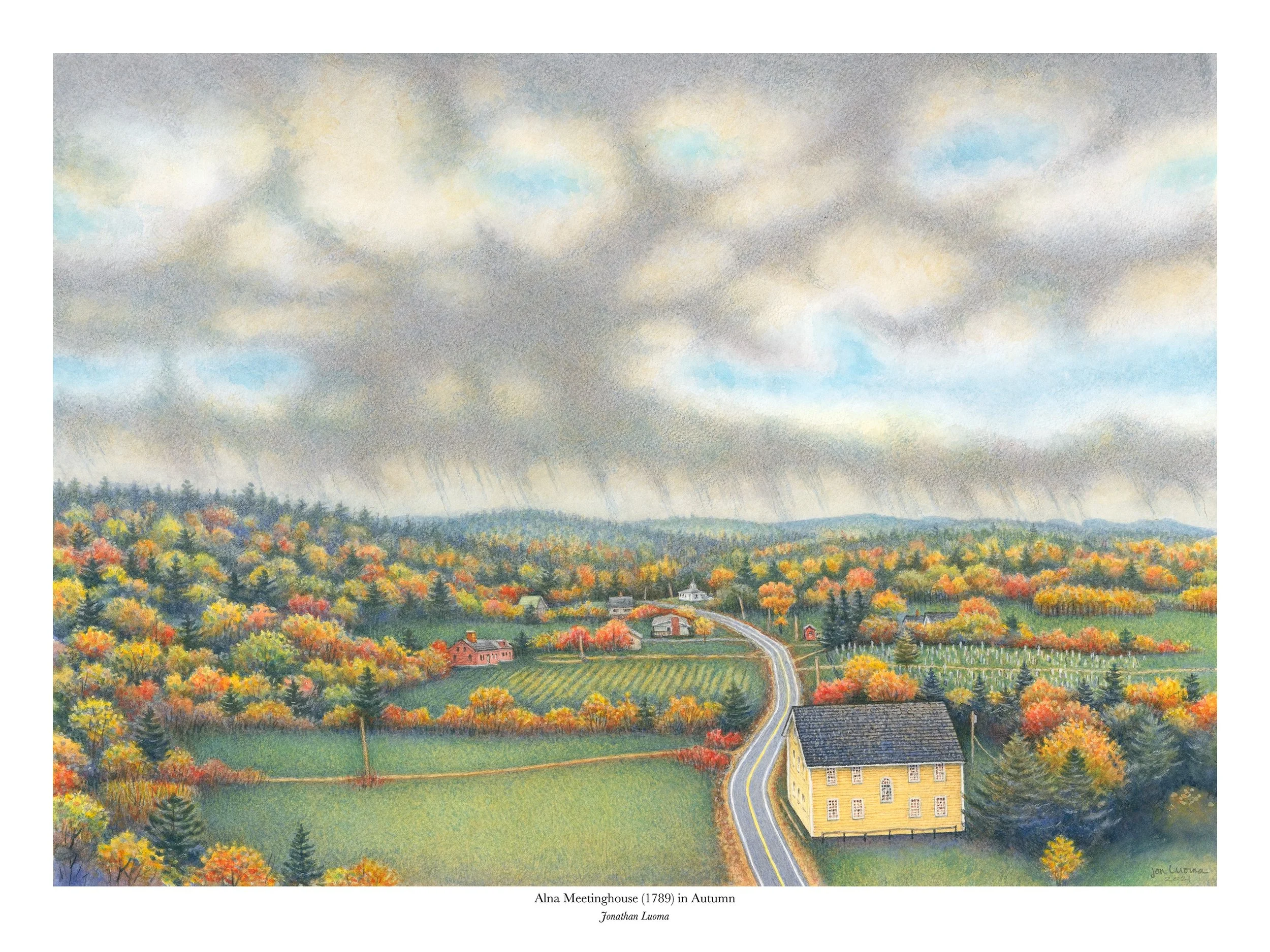 Alna Meetinghouse (1789) in Autumn — Limited Edition Fine Art Print