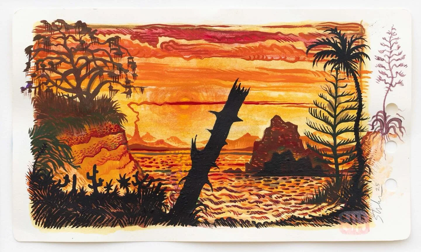 New drawing: &lsquo;Pinnacles (before time) 2025, Gouache, ink, acrylic, and colored pencils on found card stock. (4.5 x 8 in.) &copy;️RIS
-
Find &lsquo;Pinnacles (before time)&rsquo; and many other original drawings, paintings and unique prints at m