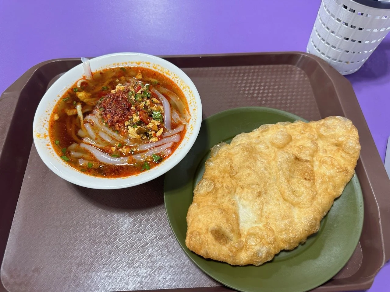  A bowl of ashlan-fu and accompanying fried bread was 75 som, or about 85 cents.  