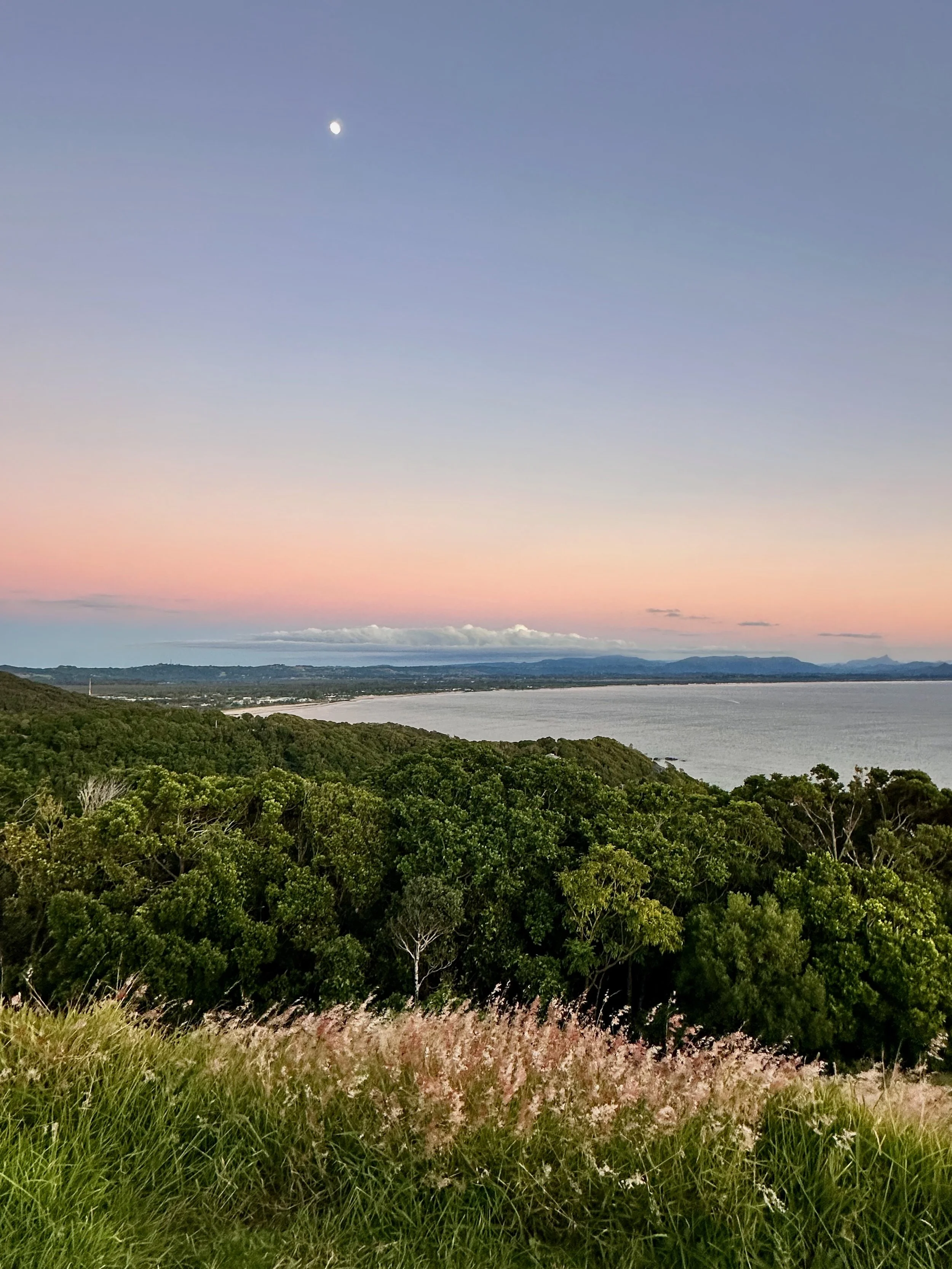  I love the hours before sunrise, when you can still see the moon in the sky 