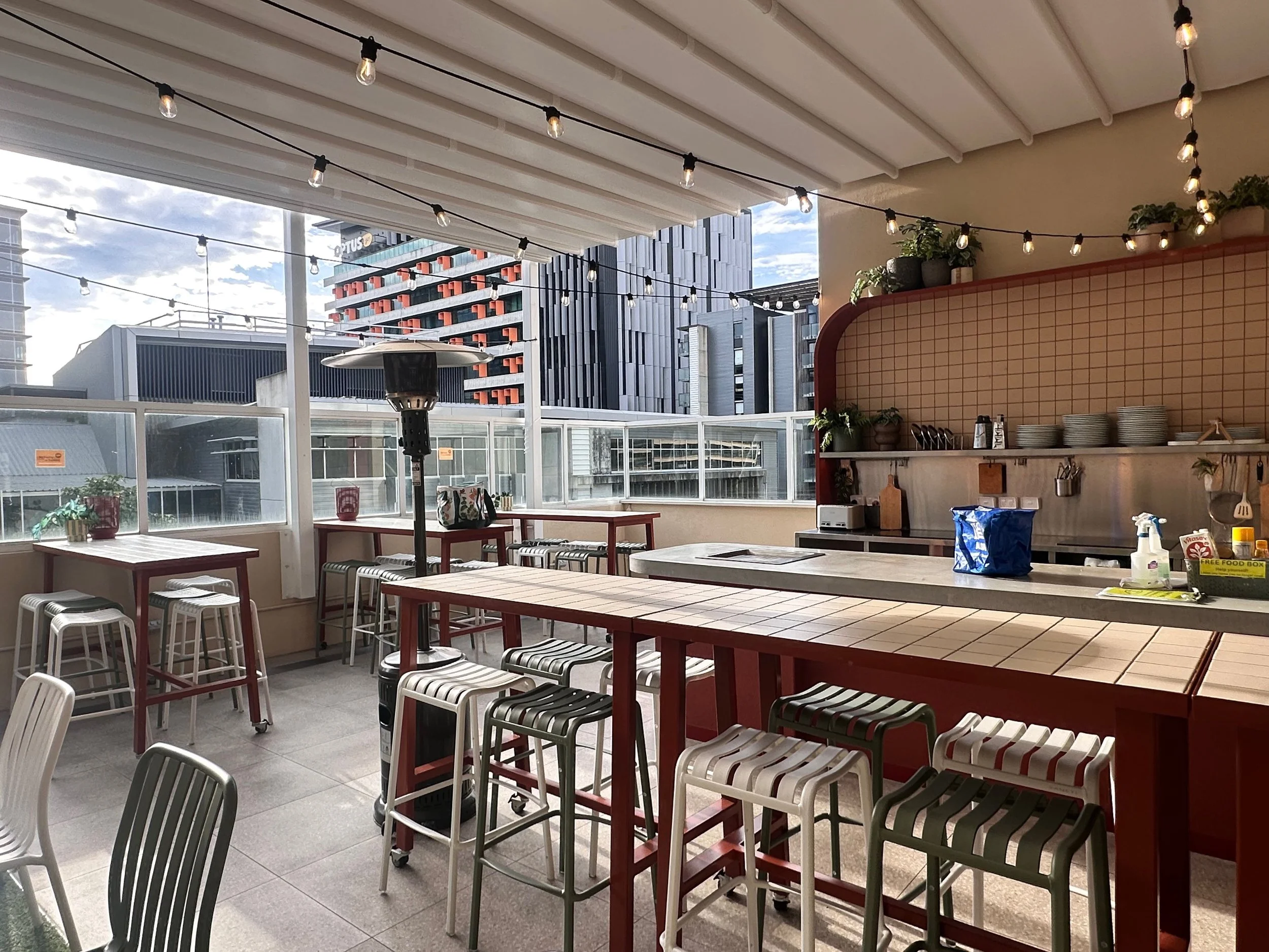  The rooftop (and kitchen) of my hostel, where I spent cooking my meals to bring to the conference (they didn’t provide food which I thought was quite a rip-off given how expensive it was — I’ve never been to a conference like it).  