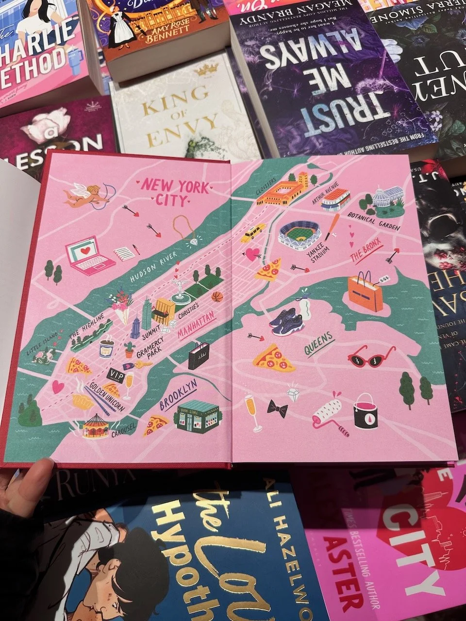  This stunning and beautifully drawn map of New York, my original home. I don’t remember what book it was in (I’m pretty sure “New York” was somewhere in the title), but I kinda would buy the book just for this map.  