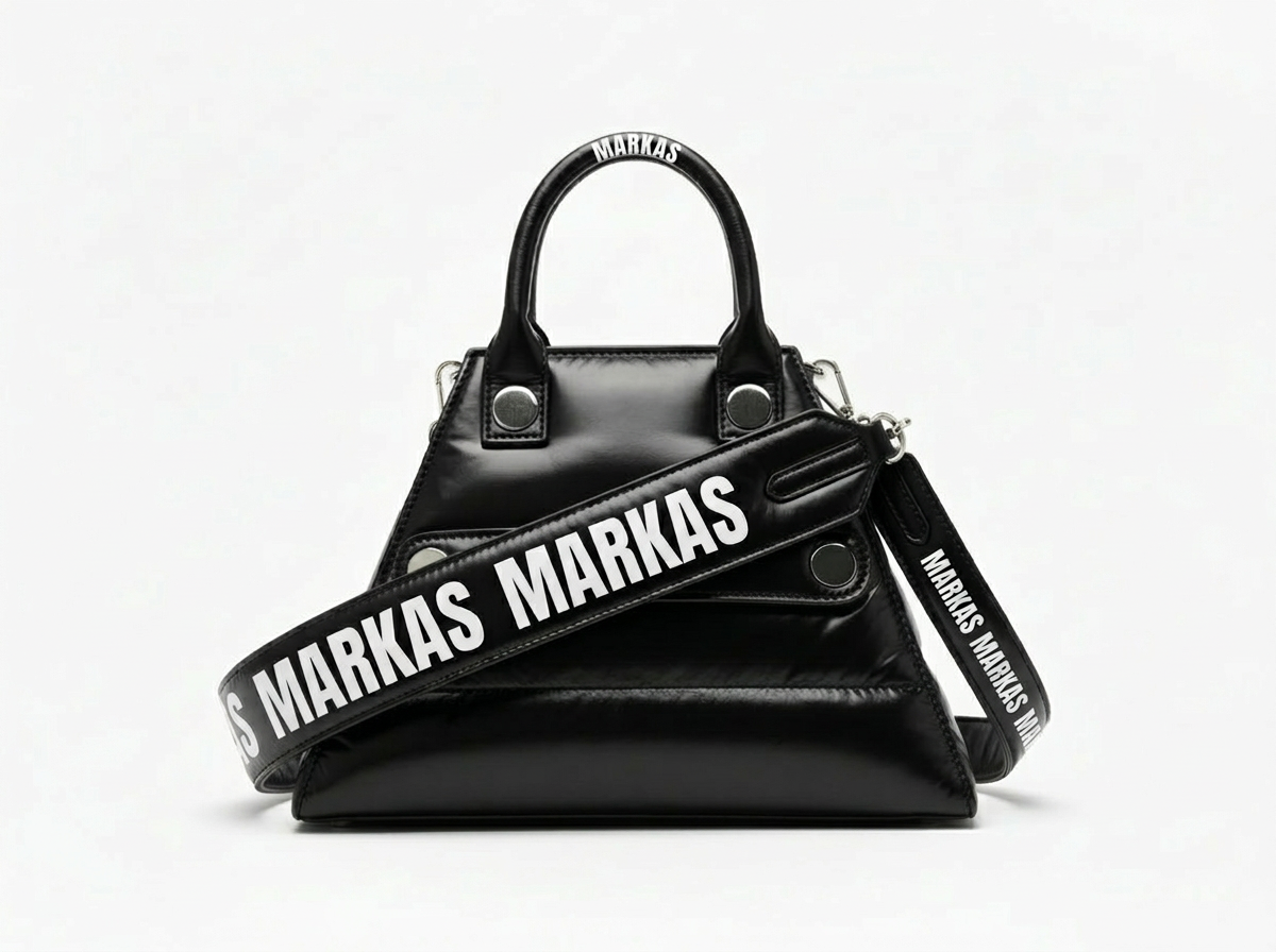 Firefly_Gemini Flash_PLACE WHITE MARKAS LOGO IN ANTON FONT AND ON EVERY STRAP AND IN THE FRONT STRAP  443901.png