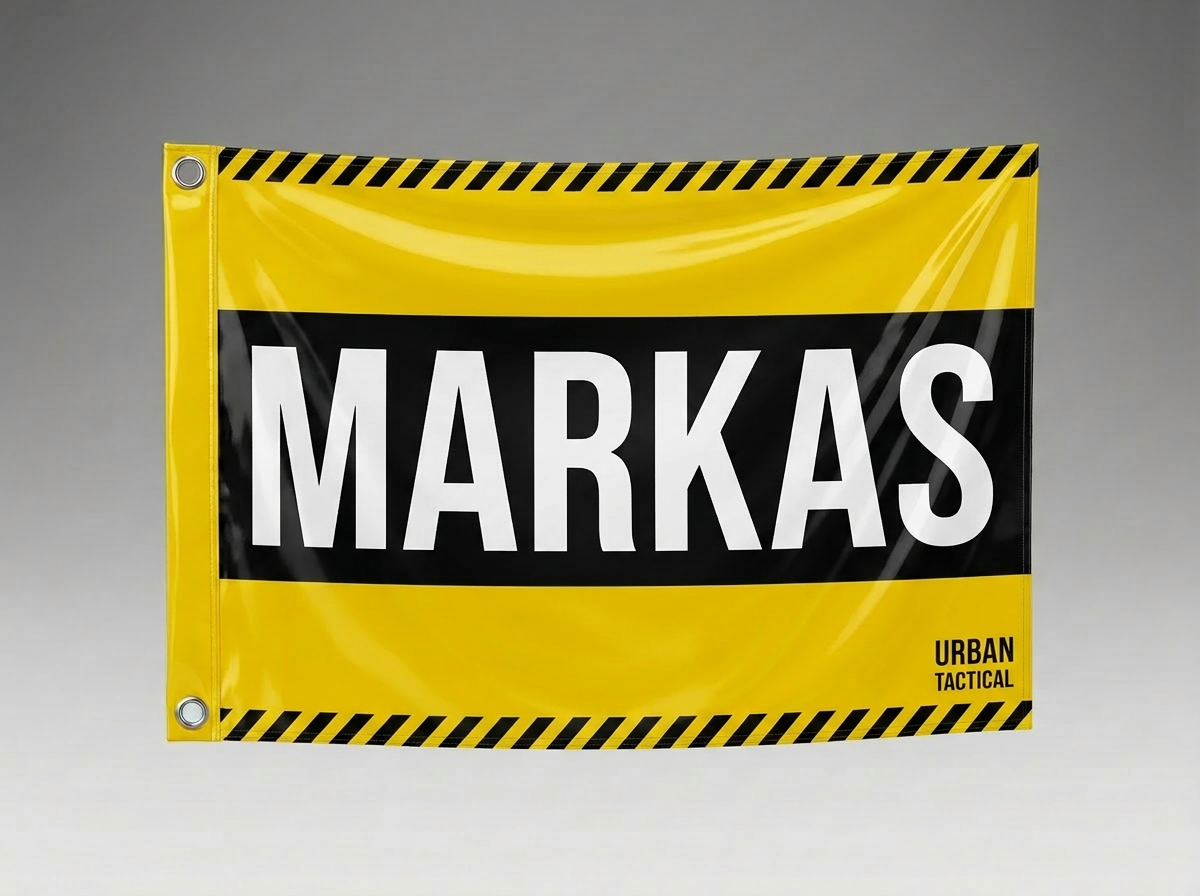 Firefly_GeminiFlash_CREATE A WHITE-BLACK-YELLOW FLAG WITH MARKAS  HORIZONTAL_ 203754.png