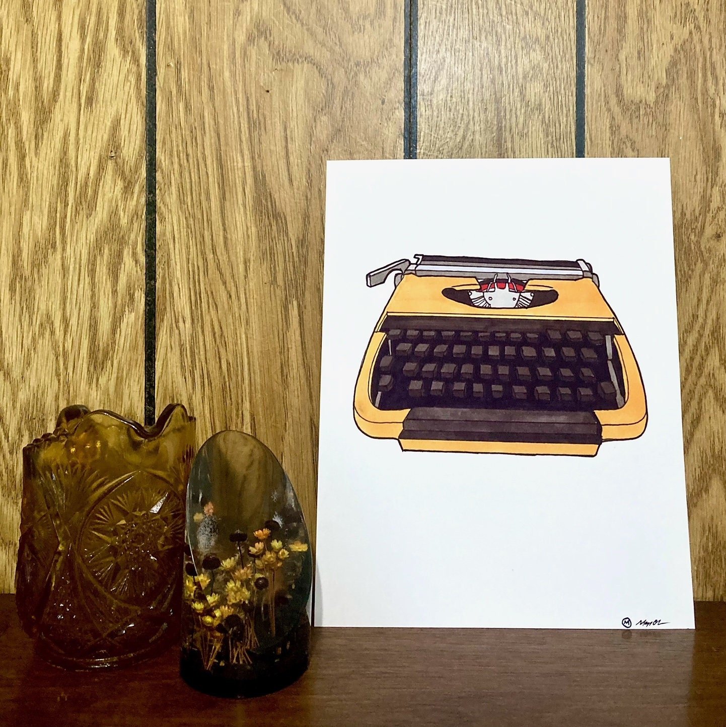 Vintage Yellow Typewriter