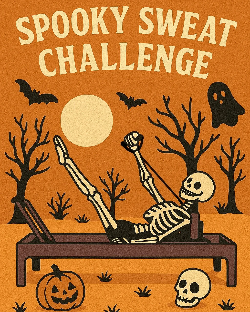 It's spooky season&ndash; get ready to sweat!🎃💪

Join us this October for our Spooky Sweat Challenge!

Complete 13 sessions through the month and you could with one of 3 prize bundles for the top finishers!

🥇 = Spooky Studio Swag Bag
🥈/🥉 = Ghou