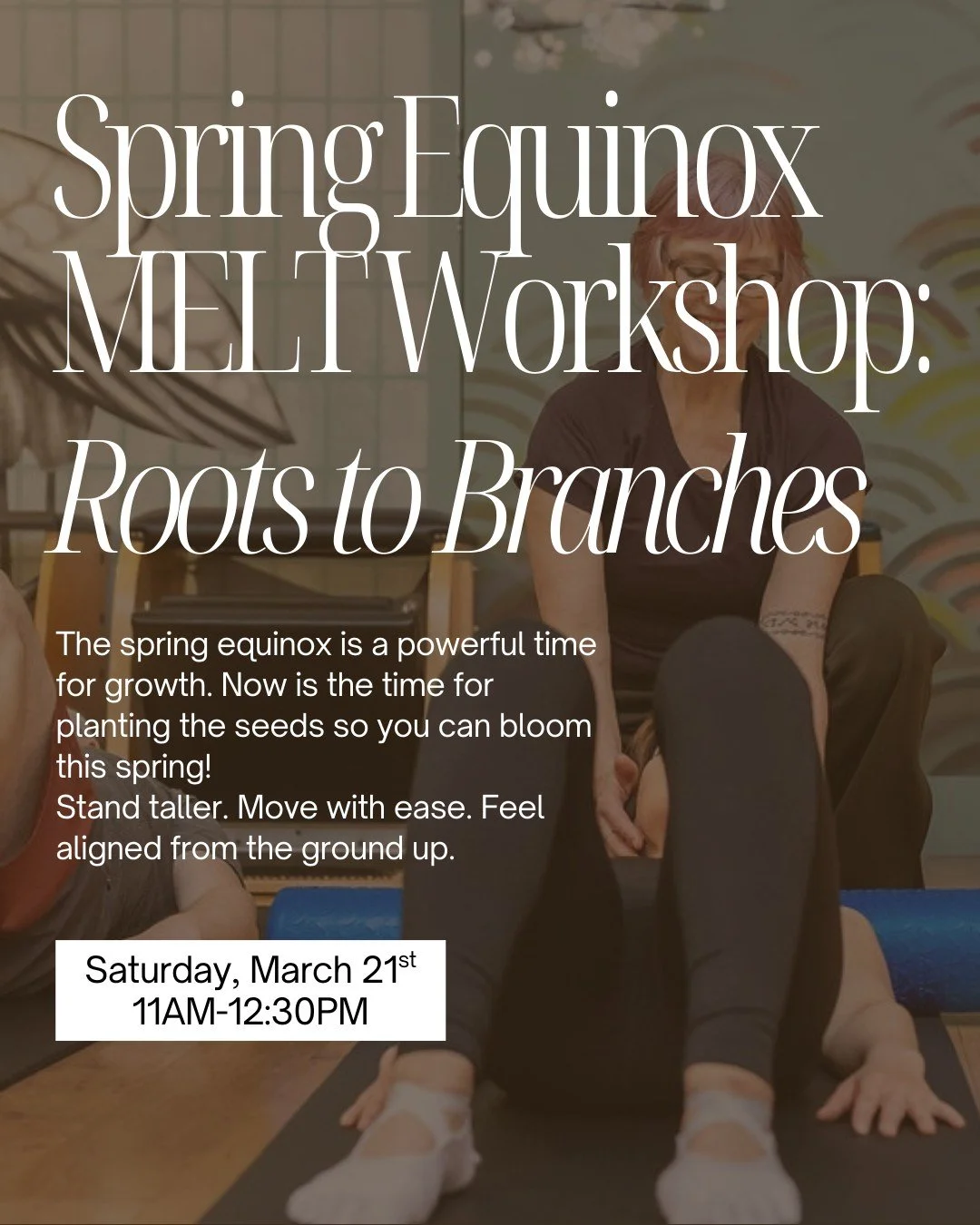 A new MELT Workshop is coming to Kinesia in honor of the Spring Equinox this March!🌱

Join us for a Craniosacral rebalancing workshop to help you:
🌸 Unwind hip tension
🌸 Get the kinks out of your neck and shoulders
🌸 Improve breath fullness

It i