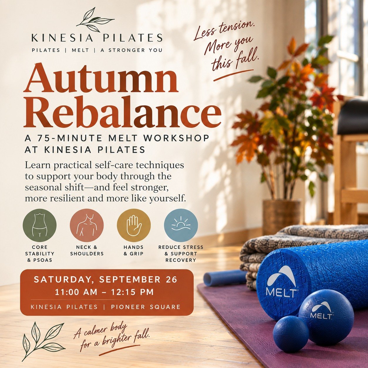 As summer shifts into fall, your body may be asking for a little help adjusting too.☀️🍂

Changes in routine, shorter days, busy schedules and accumulated stress can show up as stiffness, fatigue, mental fog, or simply feeling a little less connected