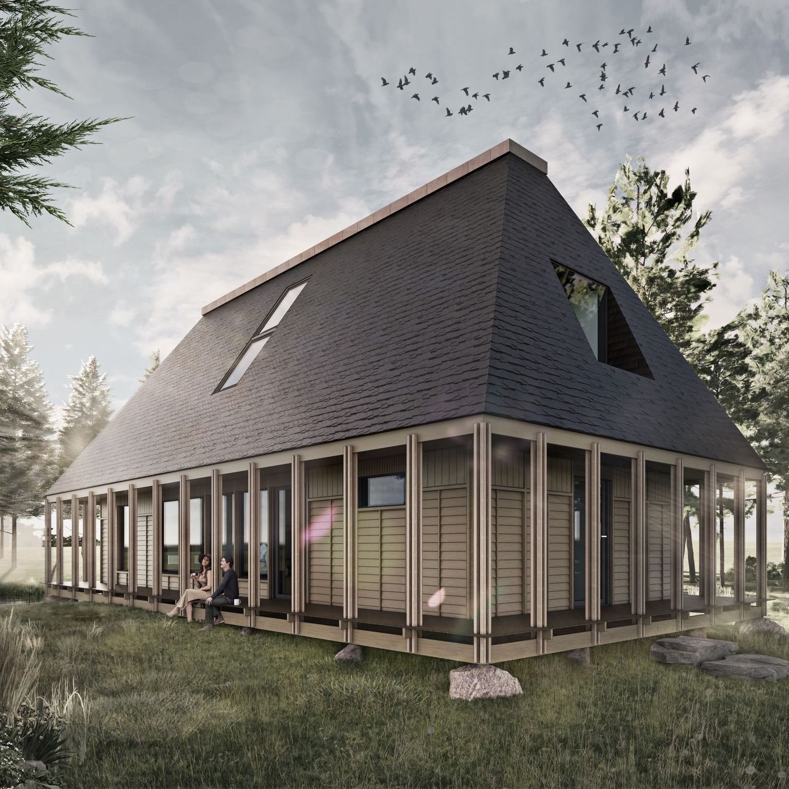 Fremtidens byggeri 🏡

Vores eksempelbyggeri, EcoModul, er et innovativt halvanden plans hus p&aring; 150 m2, som har et minimalt fodaftryk p&aring; lige knap 80 m2. 

Med EcoModulet &oslash;nsker vi at bruge materialer, som Jorden kan n&aring; at re