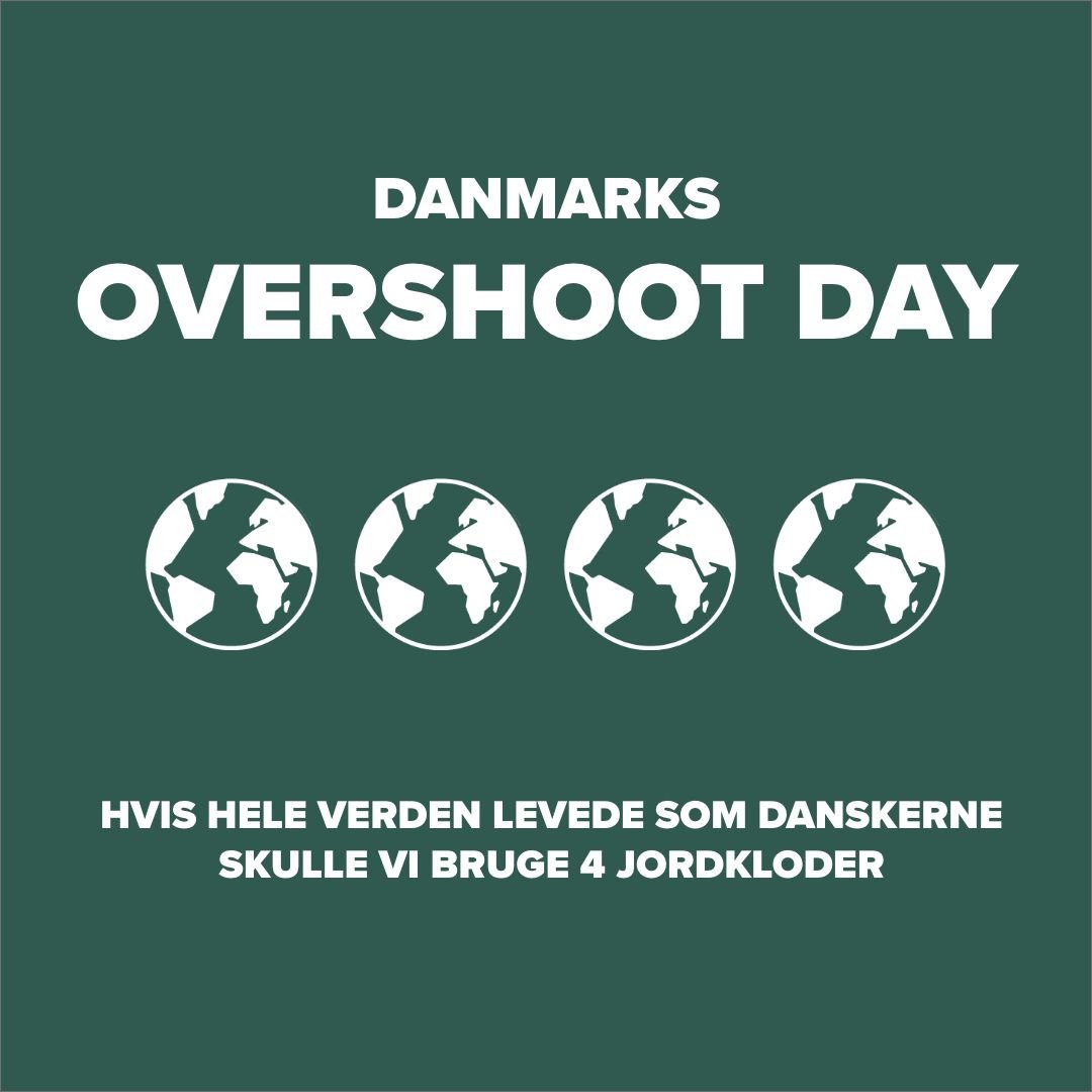 Allerede den 16. marts havde Danmark opbrugt vores andel af Jordens naturlige ressourcer for hele &aring;ret 🚨

Resten af &aring;ret forbruger vi derfor flere ressourcer, end hvad naturen naturligt kan regenerere.

Og navnet 4 til 1 planet kommer si