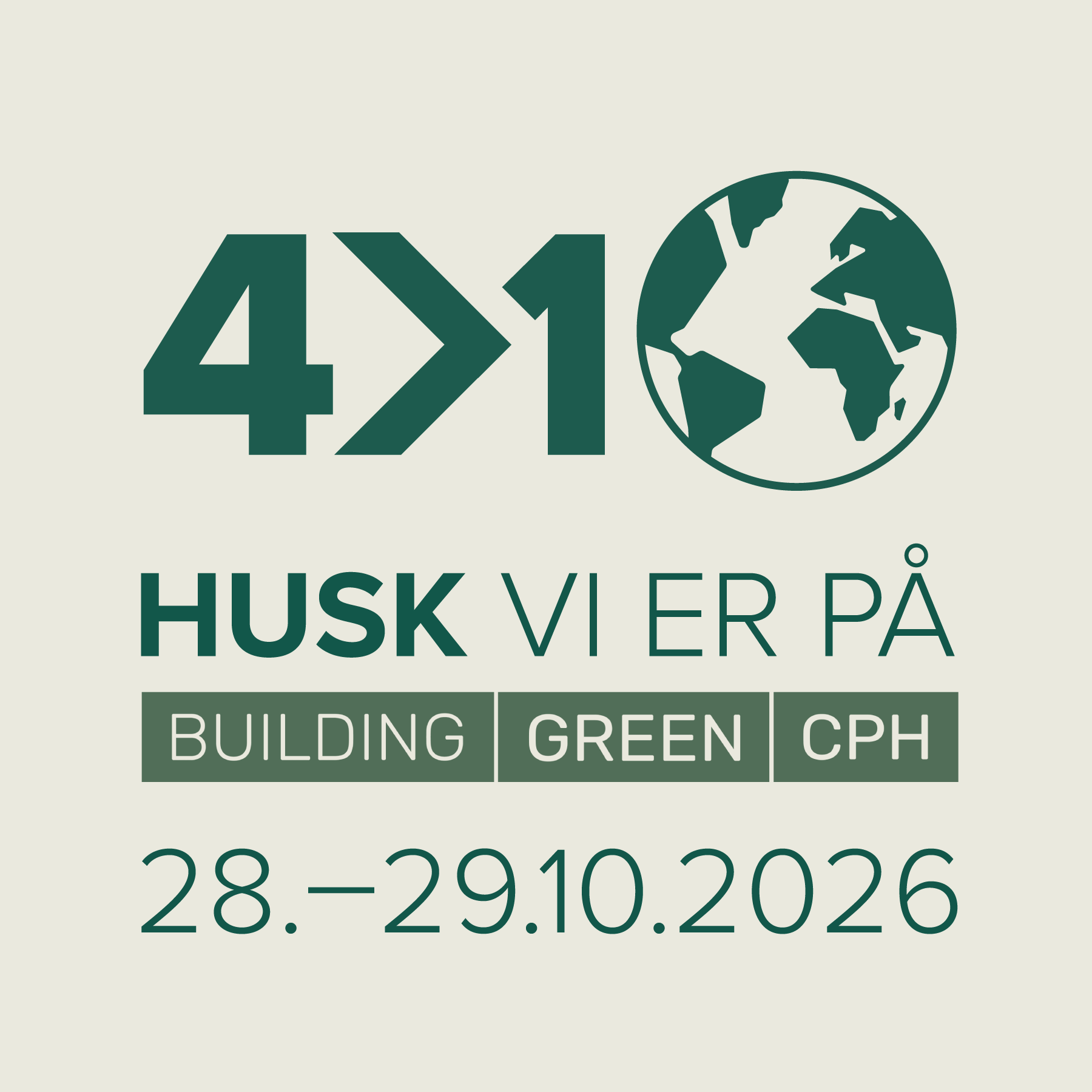 HUSK 4til1Planet er også på Building Green København 28.–29.10.2026